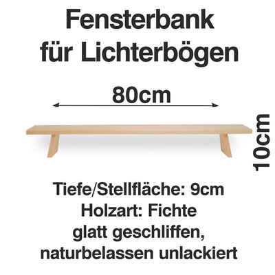 Schenk Holzkunst Schwibbogen-Fensterbank Schwibbogen Bank 80 cm Erhöhung Lichterbogen Fenst