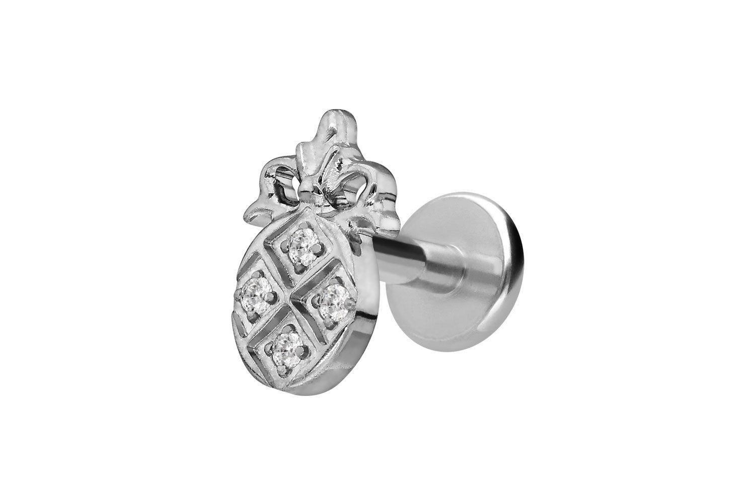 PIERCINGLINE Piercing-Set Titan Labret mit Innengewinde KRISTALLANANAS (Labrets, 1-tlg)