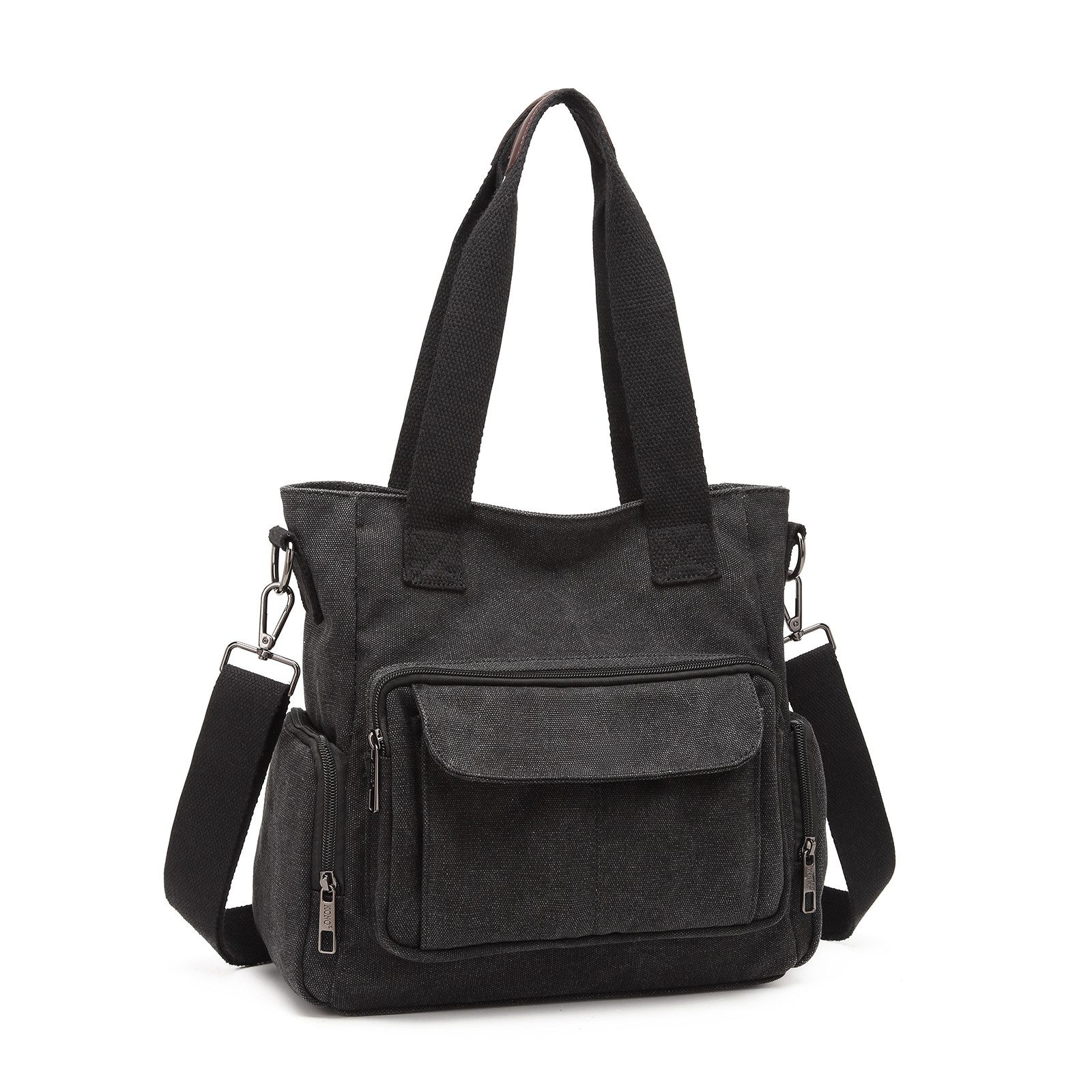 KONO Schultertasche Canvas Damen Handtasche Umhängetasche mit Top Griff