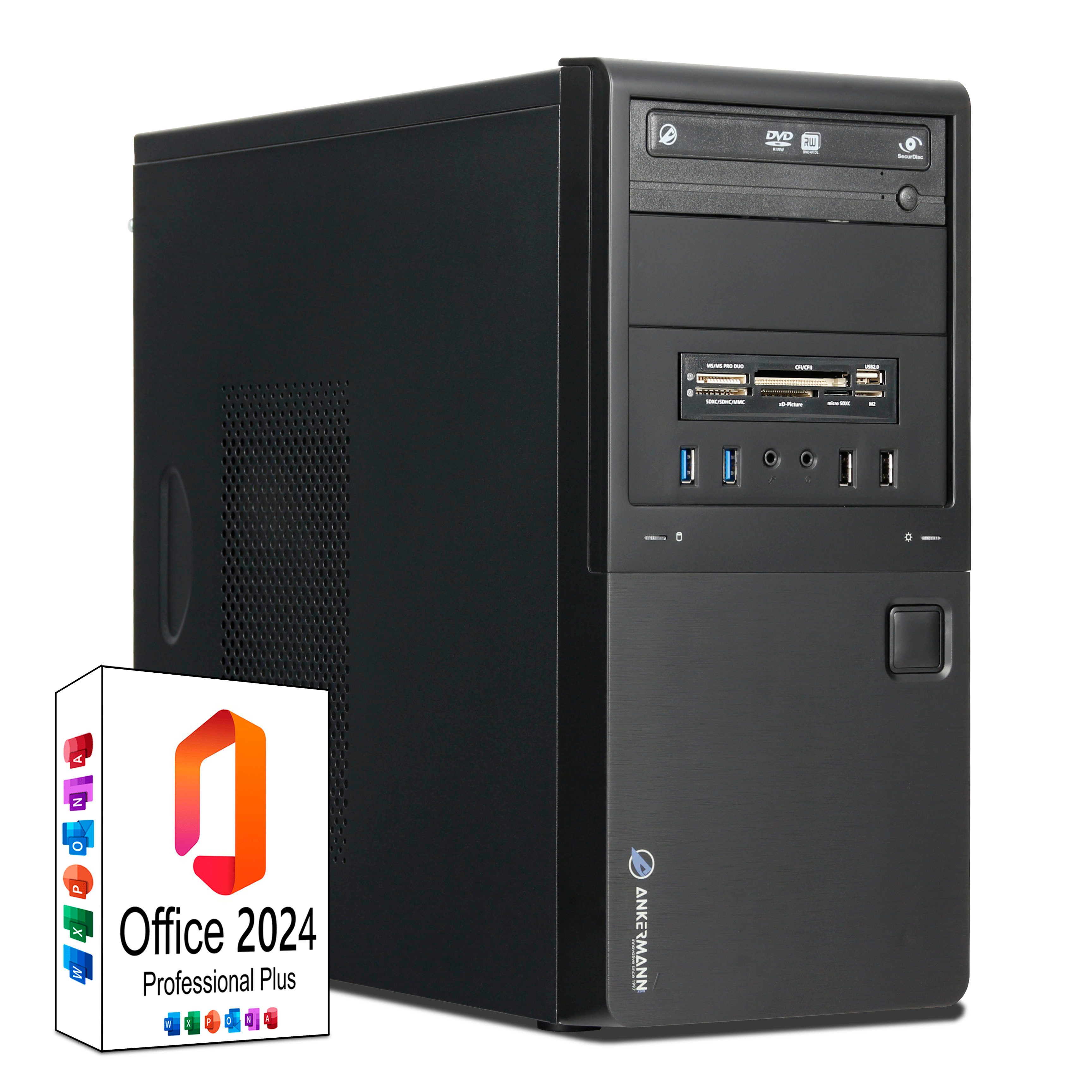 ANKERMANN-PC Business Office Work PC PC (AMD Ryzen 5 5600GT, Radeon Onboard Graphics, 32 GB RAM, 1000 GB SSD, Luftkühlung)