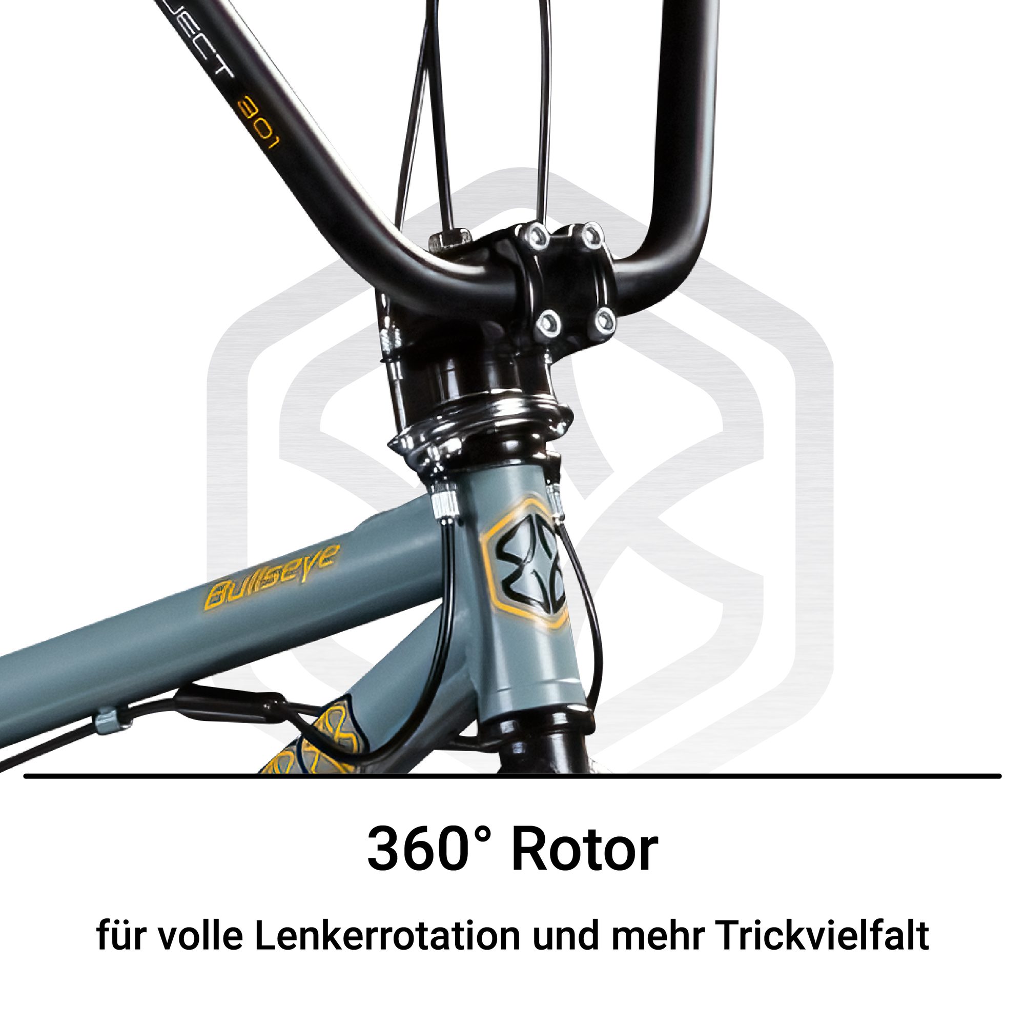 bullseye BMX-Rad Project 301, 1 Gang, BMX Rad 20 Zoll Fahrrad 2 Pegs 360° Rotor Jugendliche Erwachsene