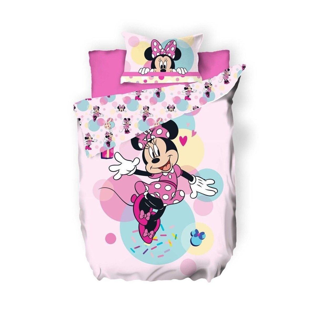 Bettwäsche Disney Minnie Maus Kinder-Bettwäsche Set 140x200cm, 65x65 cm