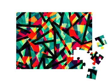 puzzleYOU Puzzle Mosaik: Farbiges Muster mit Grunge-Effekt, 48 Puzzleteile, puzzleYOU-Kollektionen
