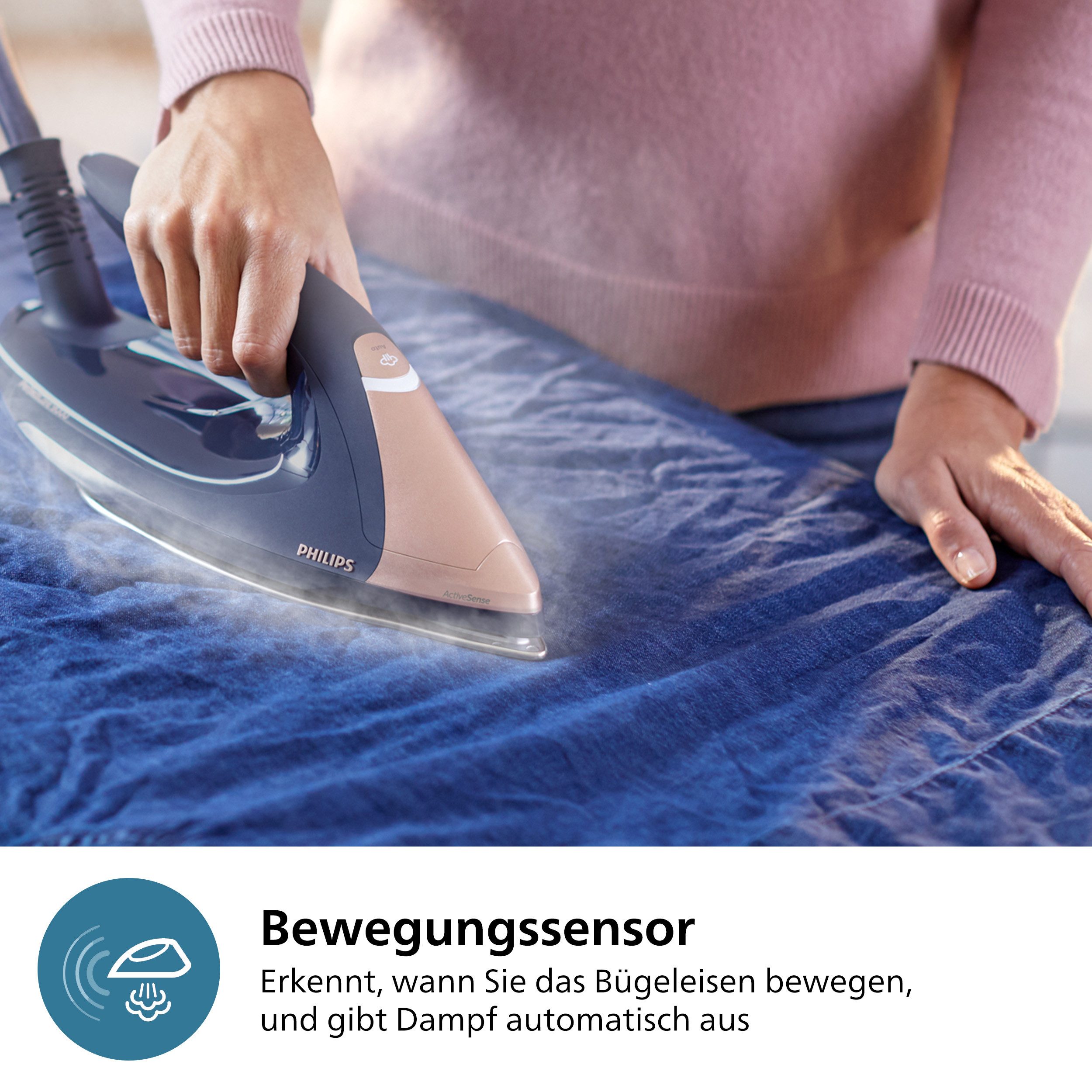 Philips Dampfbügelstation PSG9030/20 PerfectCare 9000 Series, 1800 ml Wassertank, ActiveSense Technologie, SteamGlide Elite Bügelsohle, 720 gr Dampfstoß – Bild 3 von 5