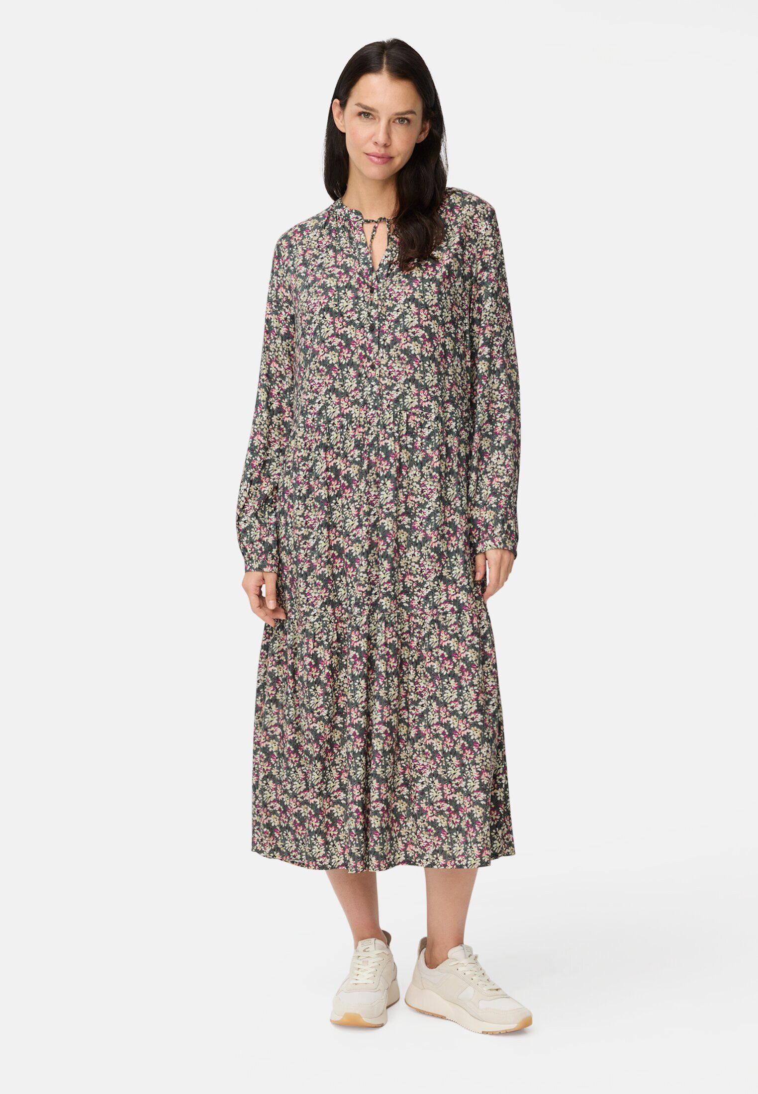 camel active Blusenkleid aus reiner Viskose Langarm Stehkragen (1-tlg) günstig online kaufen