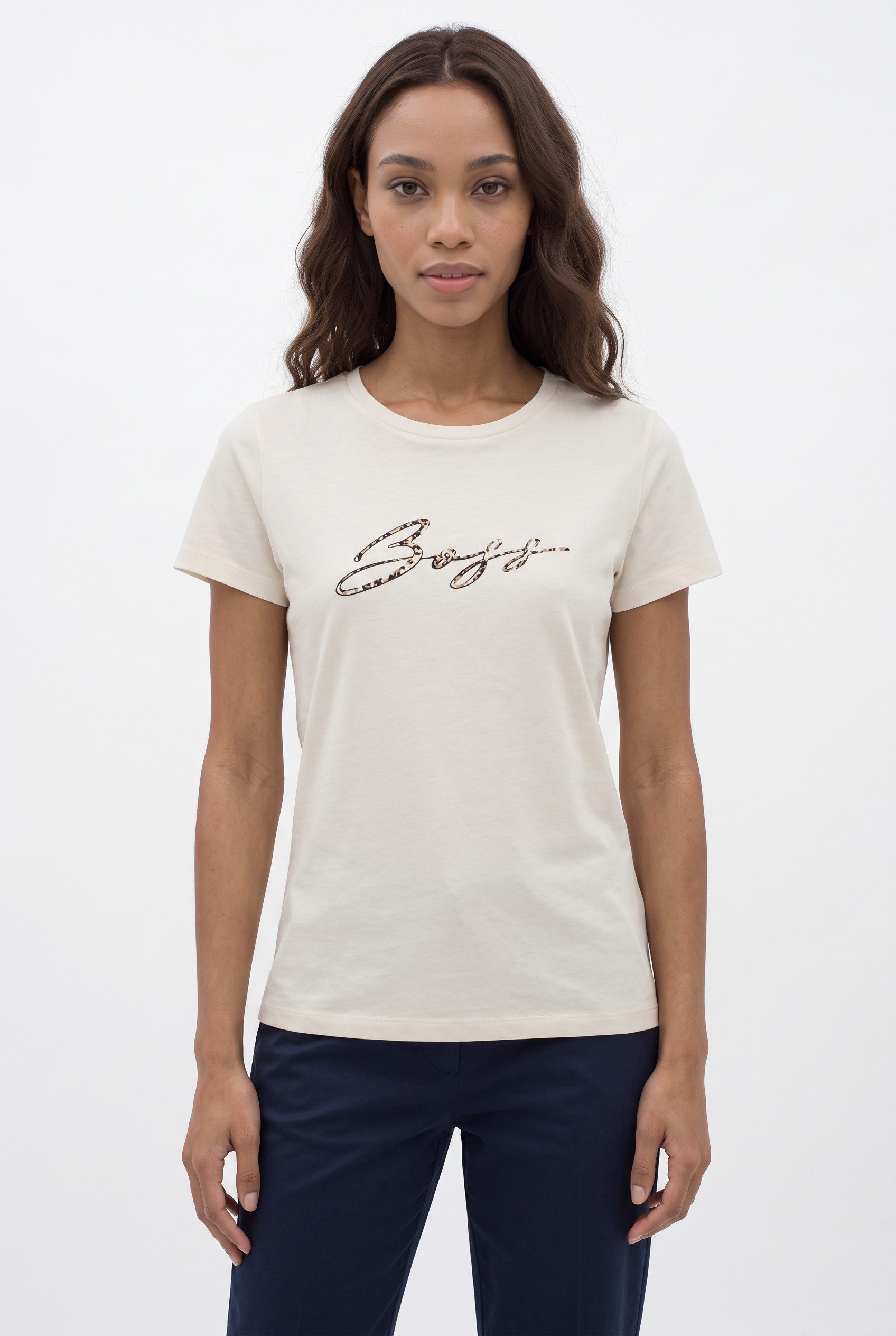 BOSS ORANGE T-Shirt Elove Premium Damenmode mit Stickerei, Slim Fit