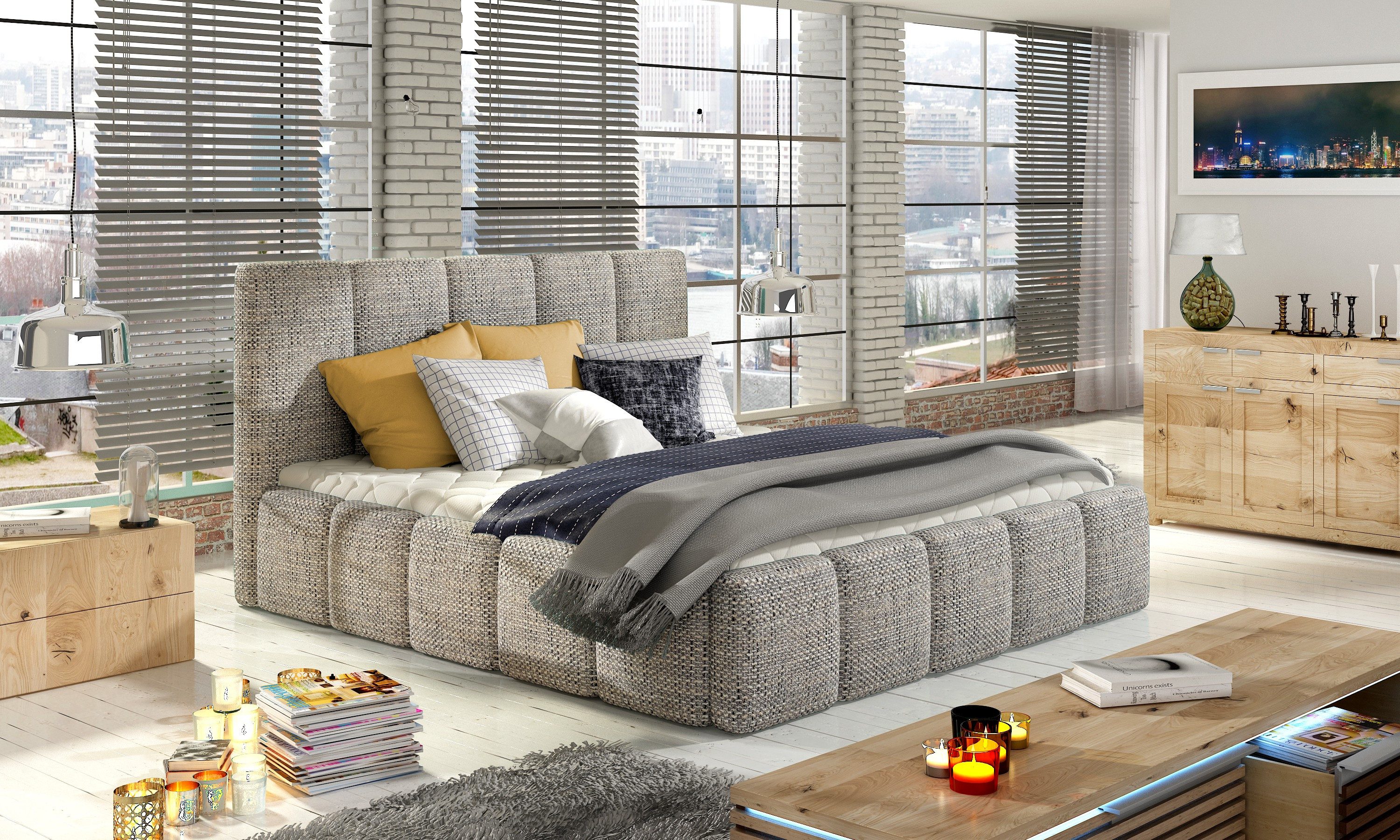 Xlmoebel Polsterbett XXL Luxus Design Bett aus Leder 140-180x200cm Hotelstil (Bett, 1-tlg., Polsterbett 180x200 cm), Made in Europa