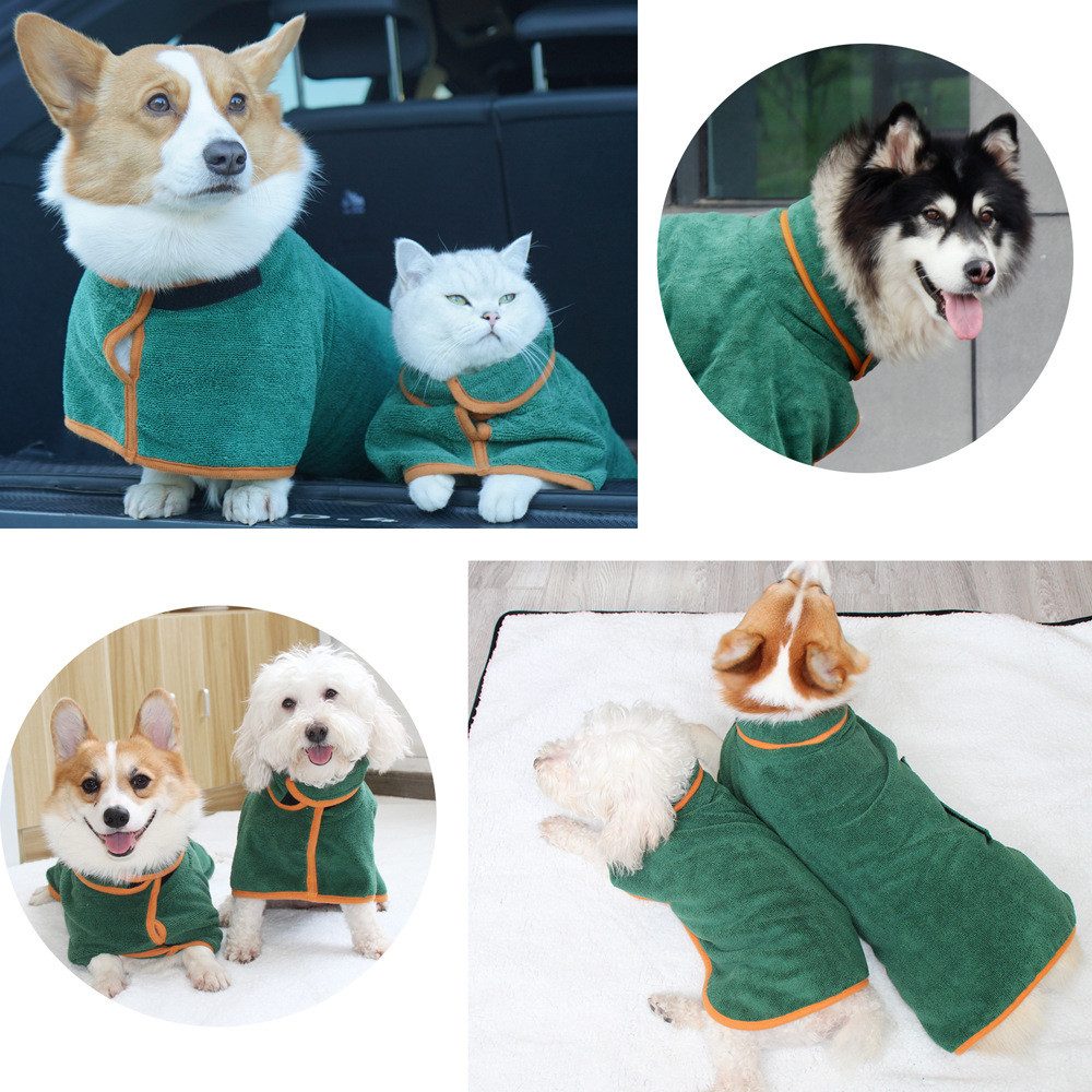 Jumpeak Hundebademantel Bademantel Hund, Hundehandtuch, Hundebademantel für große Hunde, Voll-einhüllend, Hochsaugend, Schnell-trocknend,Für Hunde & Katzen