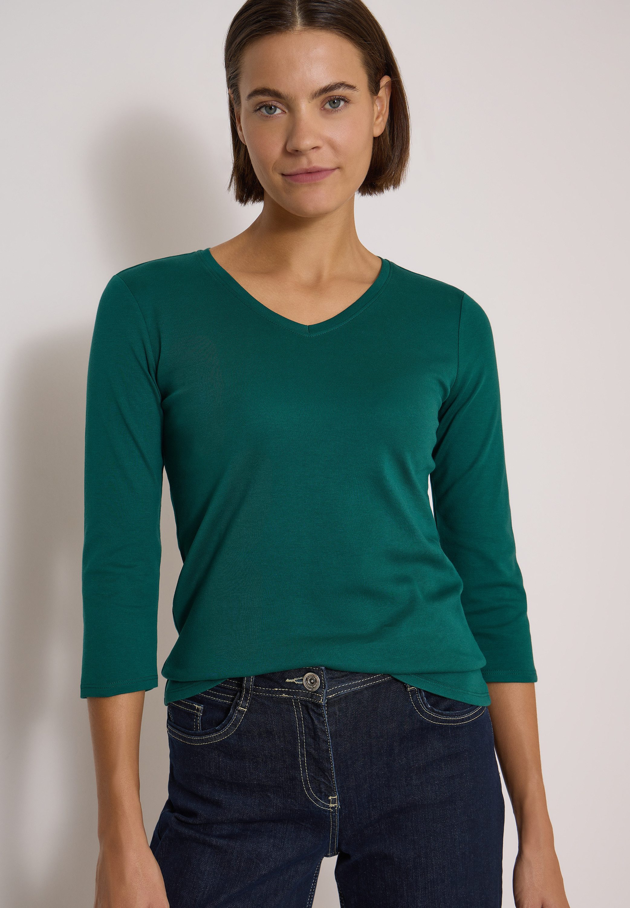 CECIL V-Shirt aus reiner Baumwolle