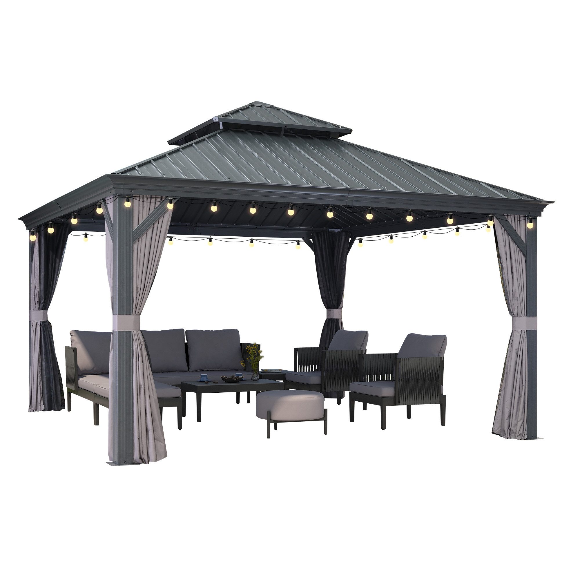 PURPLE LEAF Pavillon Hardtop Aluminium Pergola günstig online kaufen