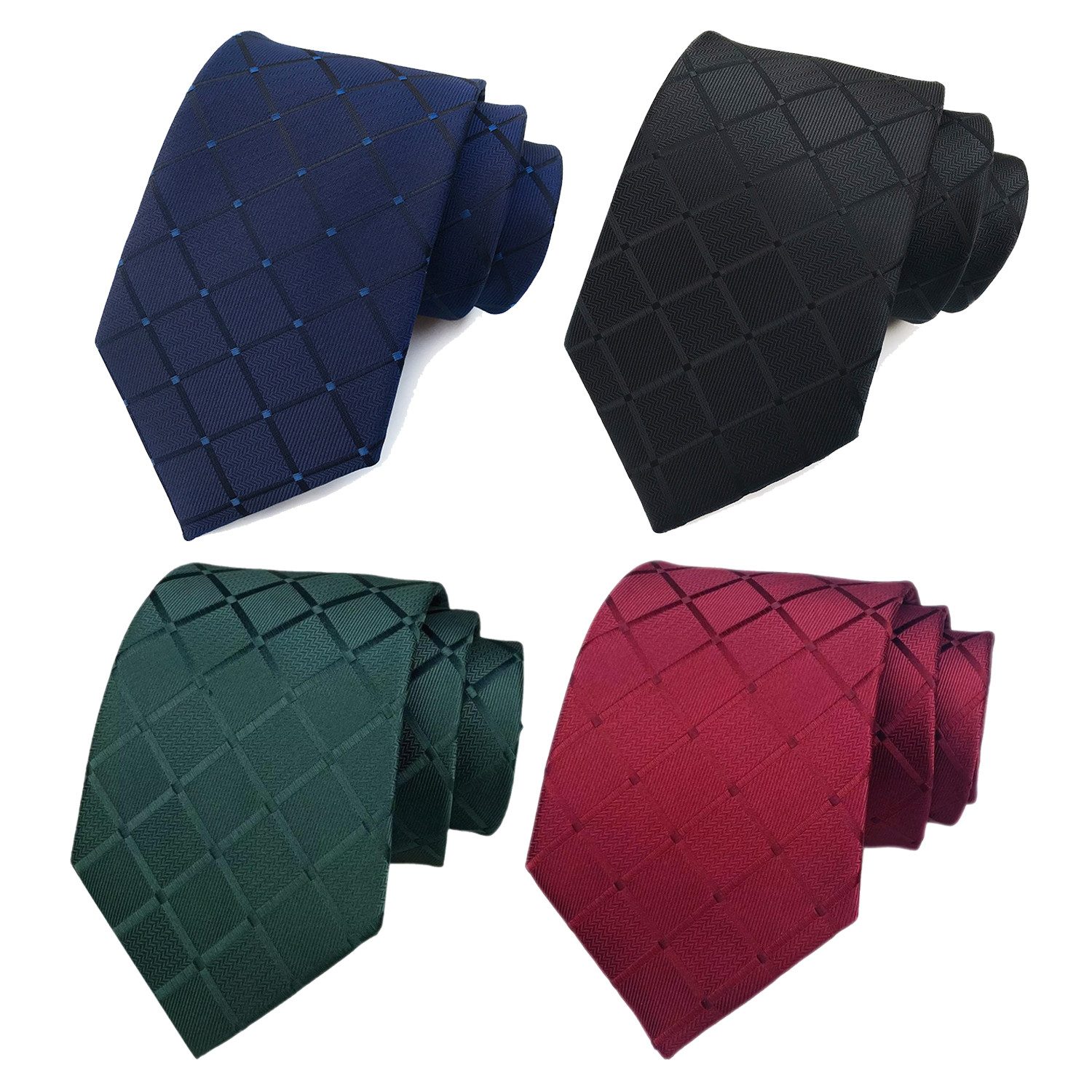 MOPUEA Krawatte Herren Schlips Schmale Krawatte elegante Krawatte einfarbige (Perfekt Für Business, Hochzeit Und Formelle Veranstaltungen, 4-St., Hochwertiges Gewebtes Polyester Mit Angenehmem Tragegefühl) Standardgröße Für Verschiedene Knotenstile Und Körpertypen