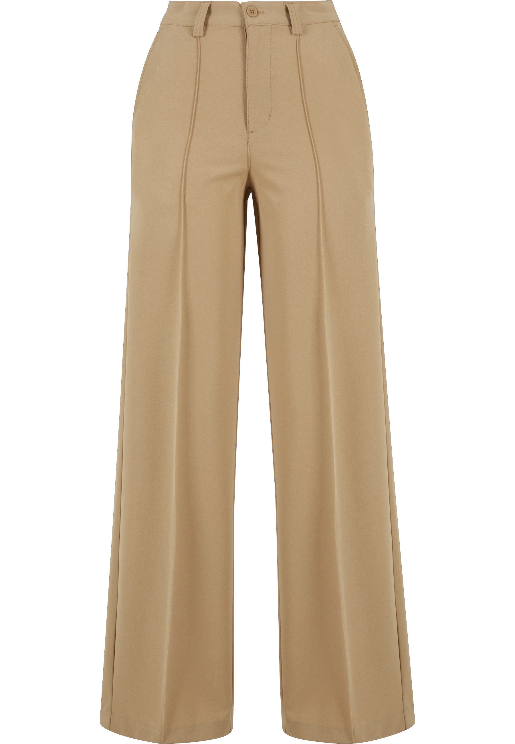 URBAN CLASSICS Stoffhose Urban Classics Damen Ladies Wide Pleated Pants (1-tlg)