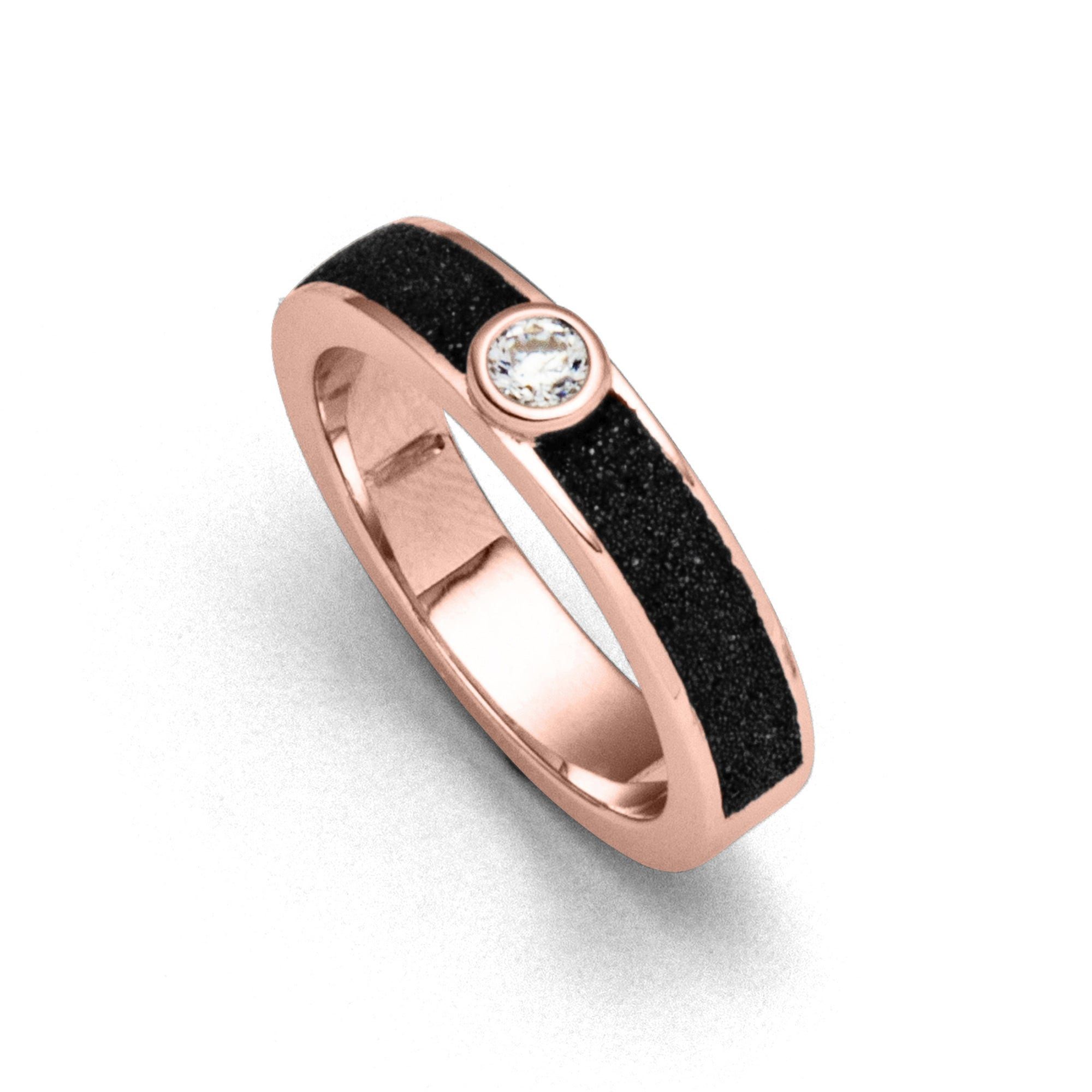 Fingerring DUR Schmuck: Ring "Venus" mit Lavasand, rosé vergoldet R5847