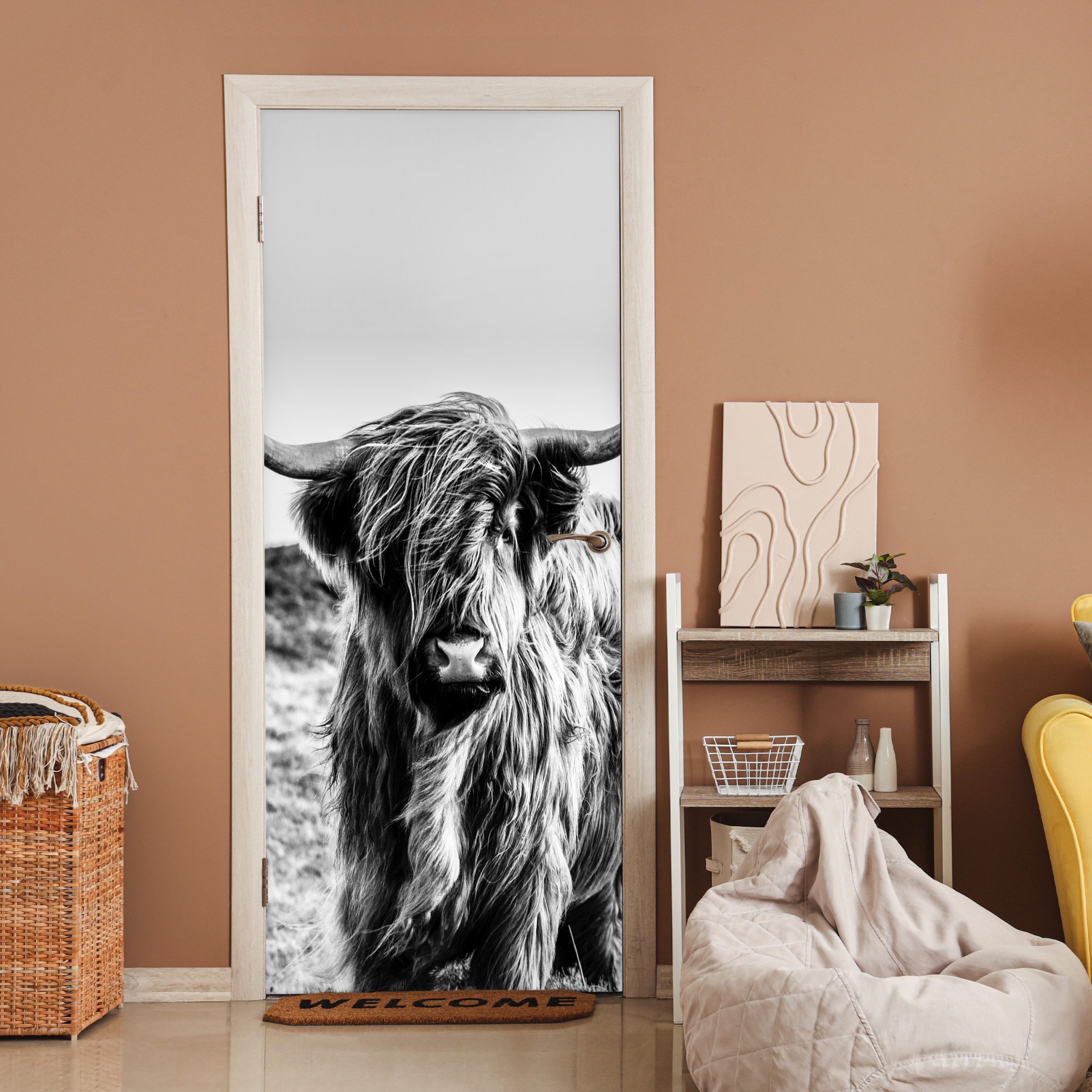 MuchoWow Türtapete Kuh - Schottischer Hochländer günstig online kaufen