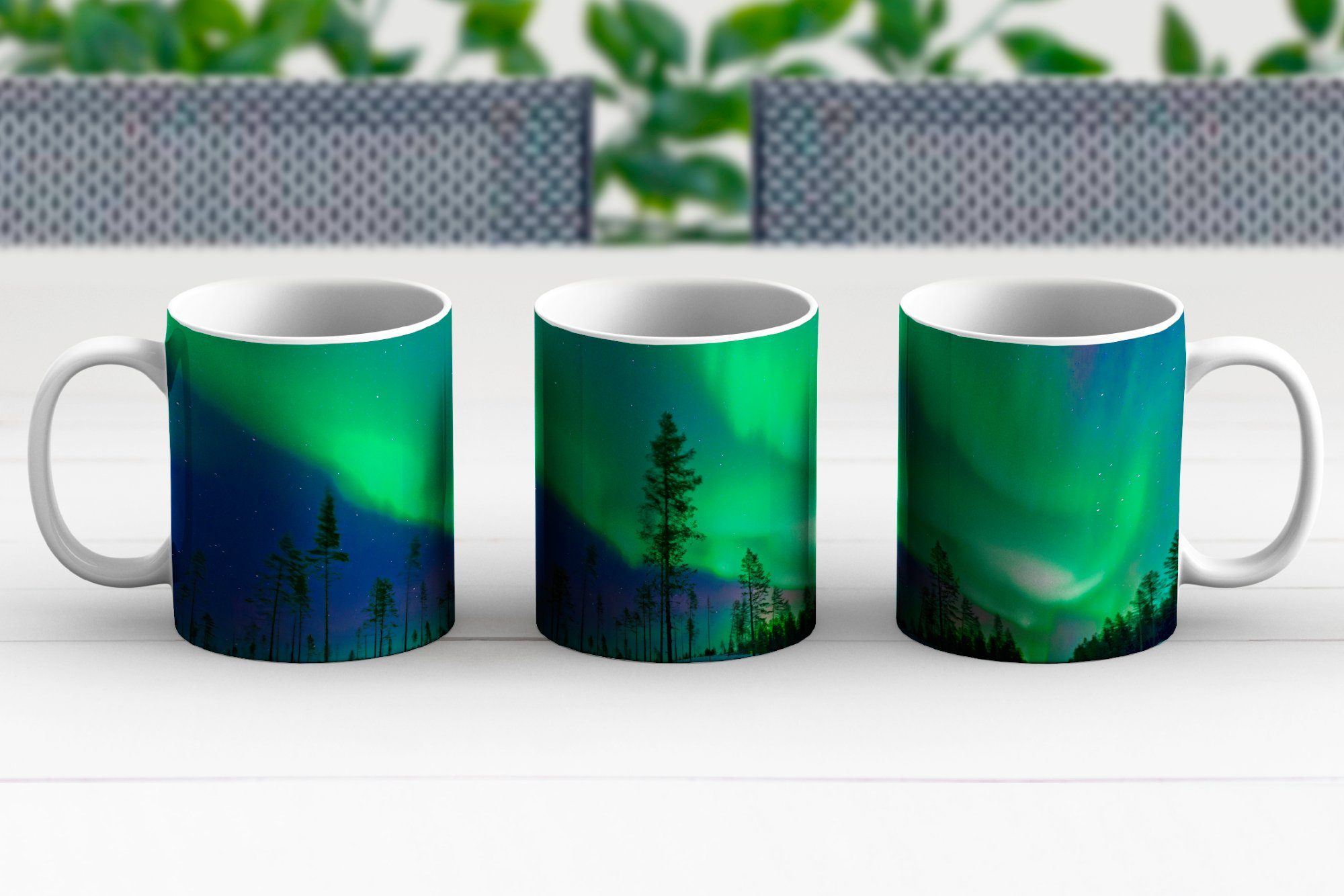 Teetasse, Boom, - Geschenk Teetasse, - Schweden Nordlichter Tasse Becher, MuchoWow Kaffeetassen, Keramik,