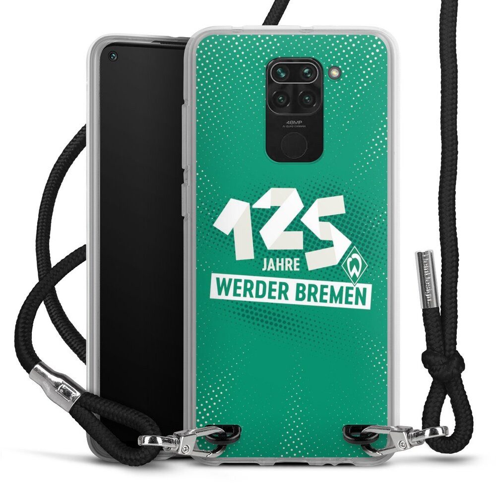 DeinDesign Handyhülle 125 Jahre Werder Bremen Offizielles Lizenzprodukt, Xiaomi Redmi Note 9 Handykette Hülle mit Band Case zum Umhängen