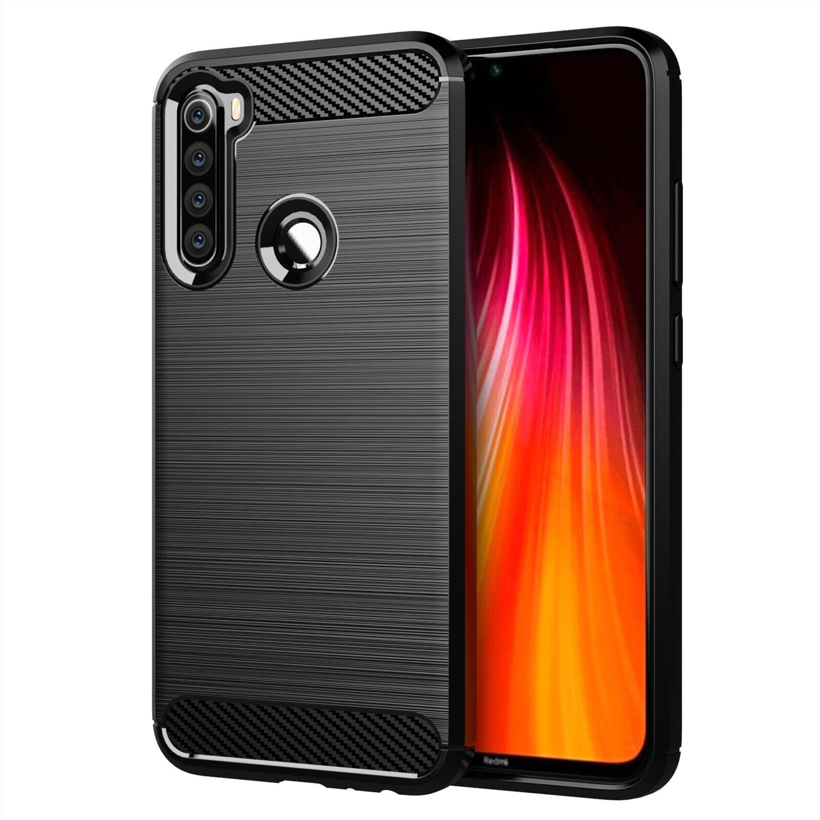 betterfon Smartphone-Hülle Handytasche Carbon Hülle für Xiaomi Redmi Note Back Cover TPU Case, Stoßfeste 3-Lagen-Panzerung & millimetergenauer Passform