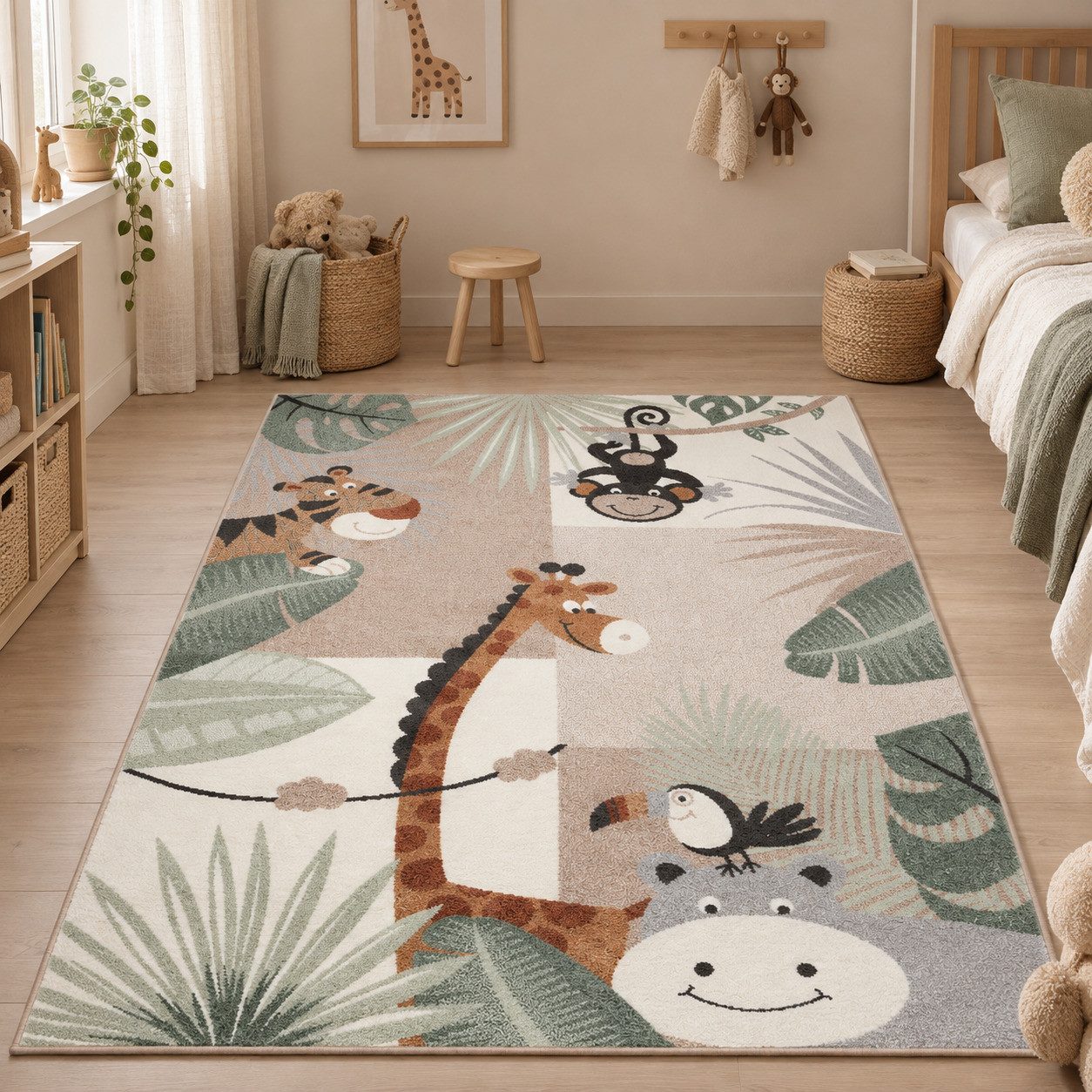 Pergamon Kinderteppich Kinder Teppich Softstar Kids Tierwelt, Rechteckig, Höhe: 11 mm