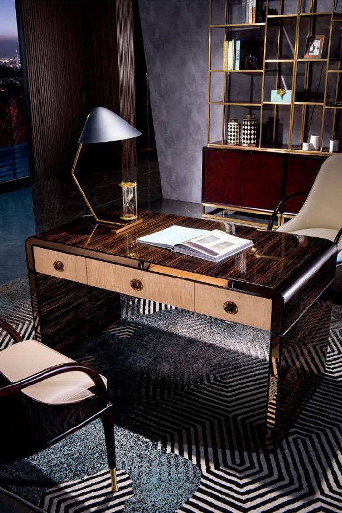 JVmoebel Schreibtisch, Büro Stil + Stuhl Sessel Holztisch 2tlg Schreibtisch Modern