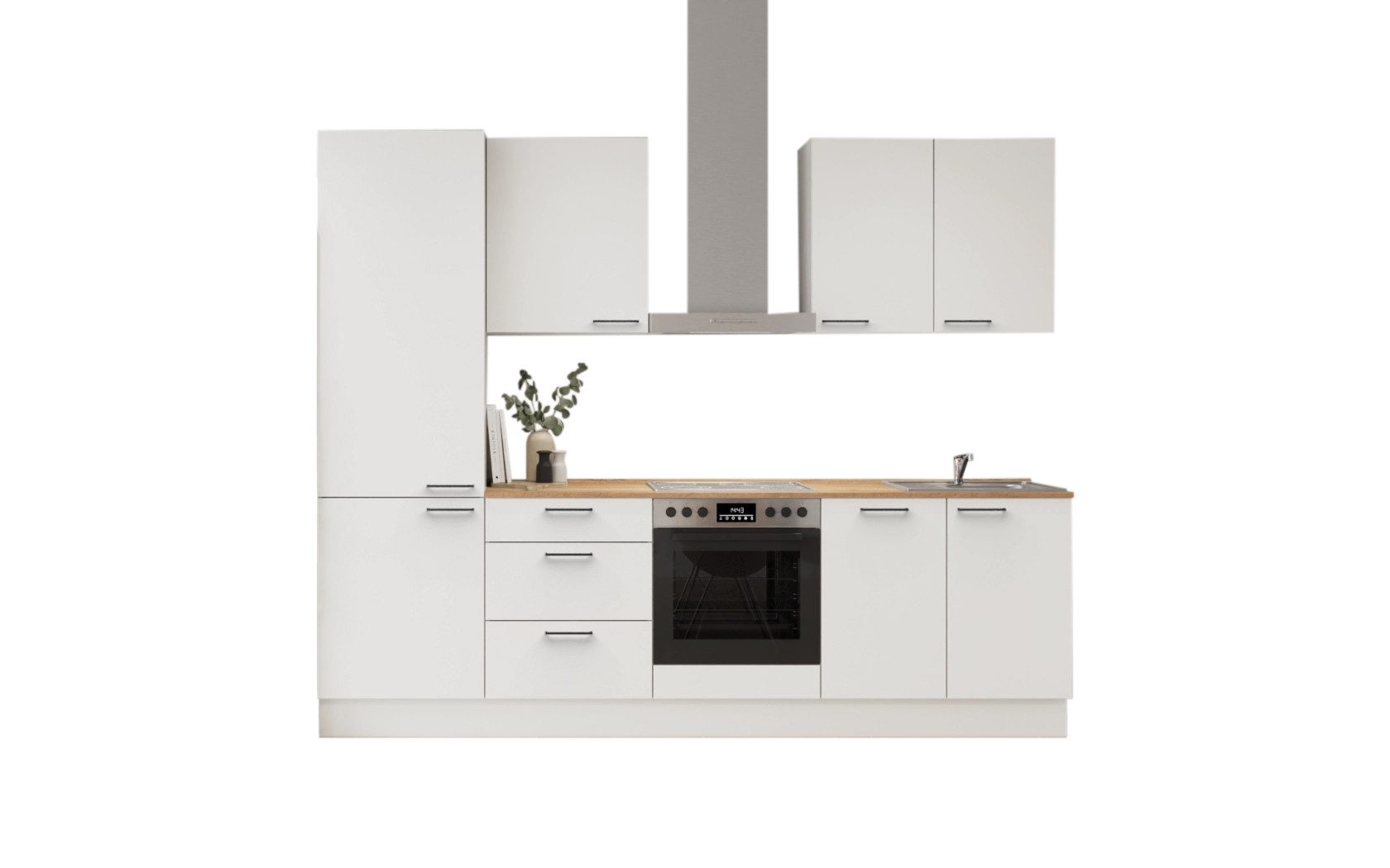 nobilia® Küchenzeile Sommar, individuell anpassbar, gratis Küchenplanung mit Profis, (Breite 270 cm), vormontiert, wahlw. mit E-Geräten, inkl. Lieferung