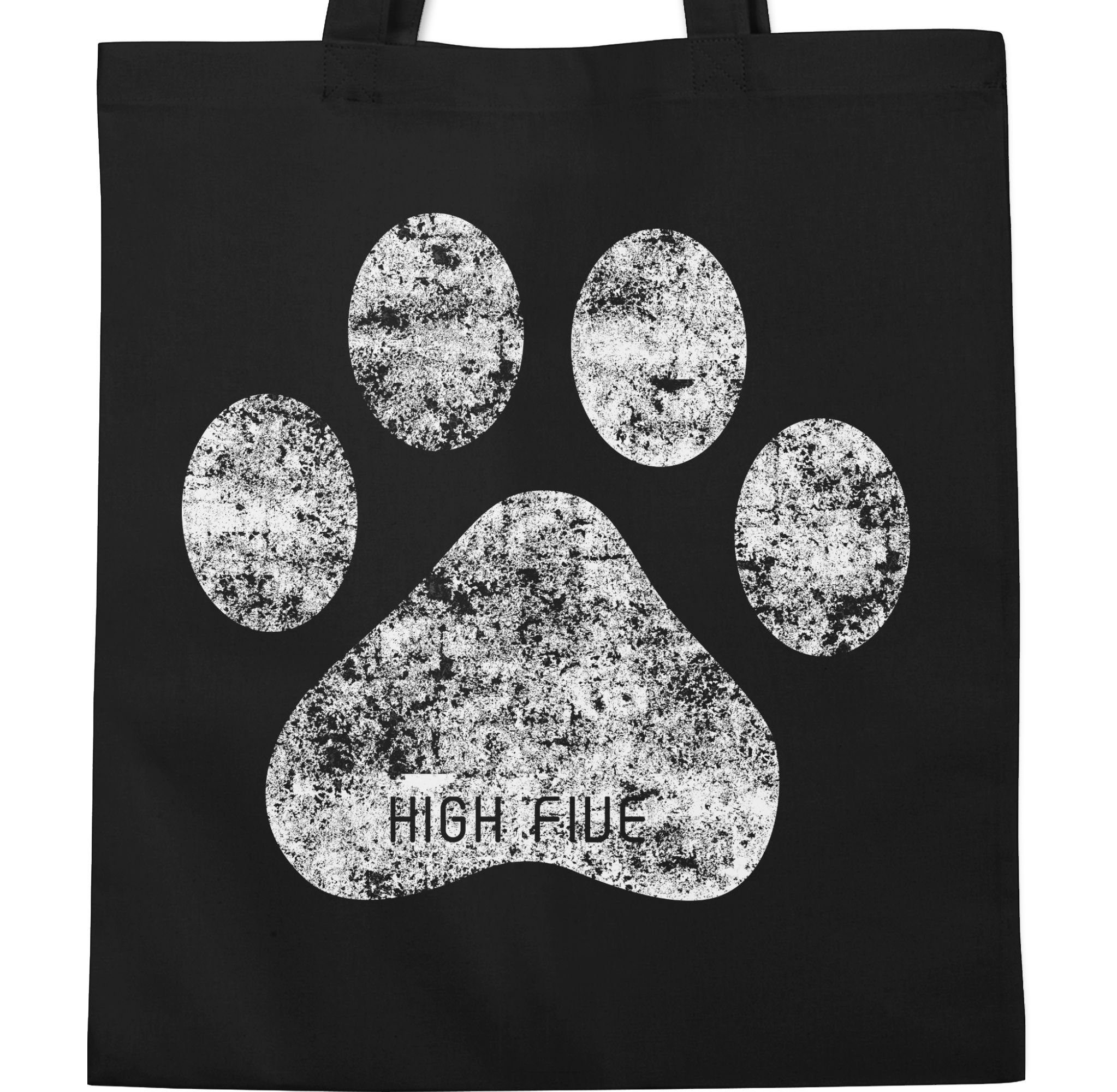 Hundebesitzer Geschenk 1 Five für Pfote, Umhängetasche Schwarz Shirtracer Hunde High