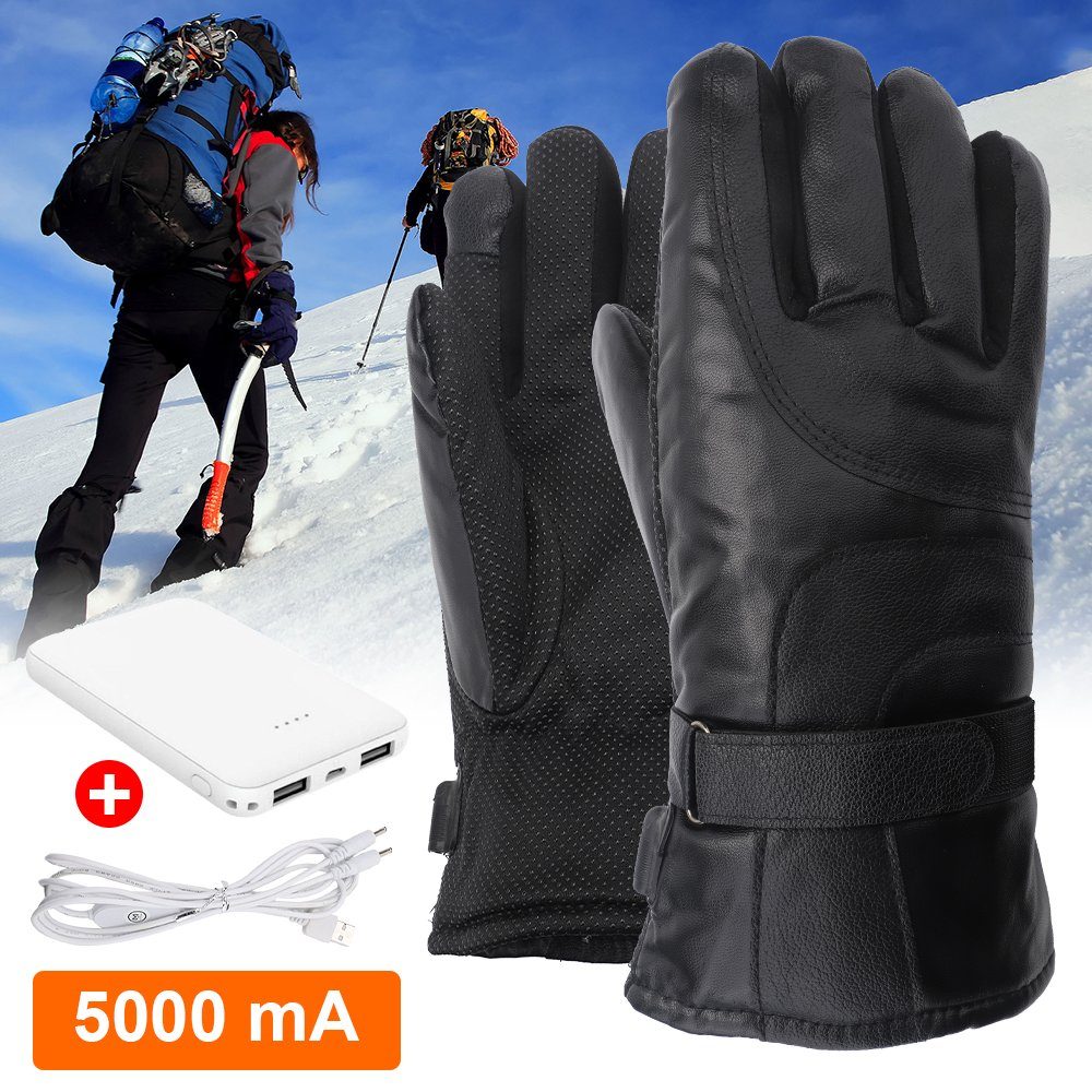 Heizung Wasserdicht 3 - Akku Thermo Handschuhe Herren (Touchscreen Unisex) mit Handschuhe Beheizte für Skihandschuhe Beheizbare Elektrische Winterhandschuhe Damen 5000mAh Stufen Bedee Temperaturregler