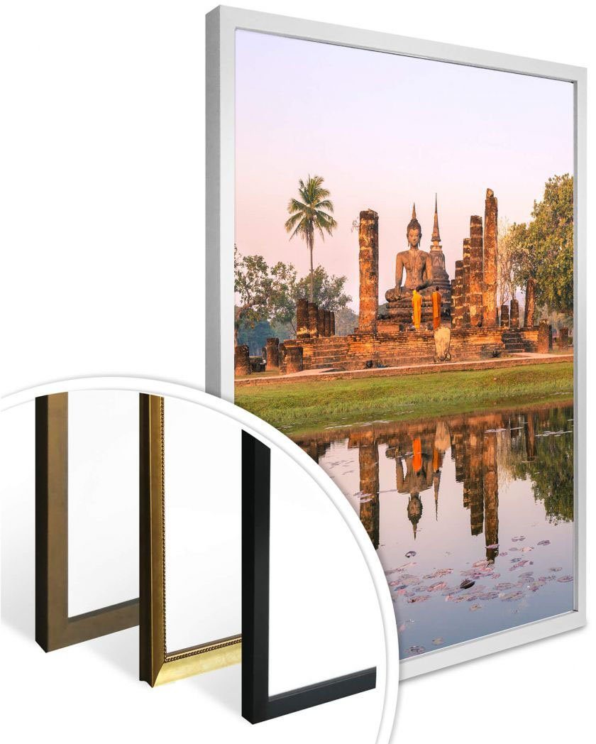 Buddhistischer Wandposter Bild, (1 St), Sukhothai, Poster, Tempel Poster Gebäude Wall-Art Wandbild,