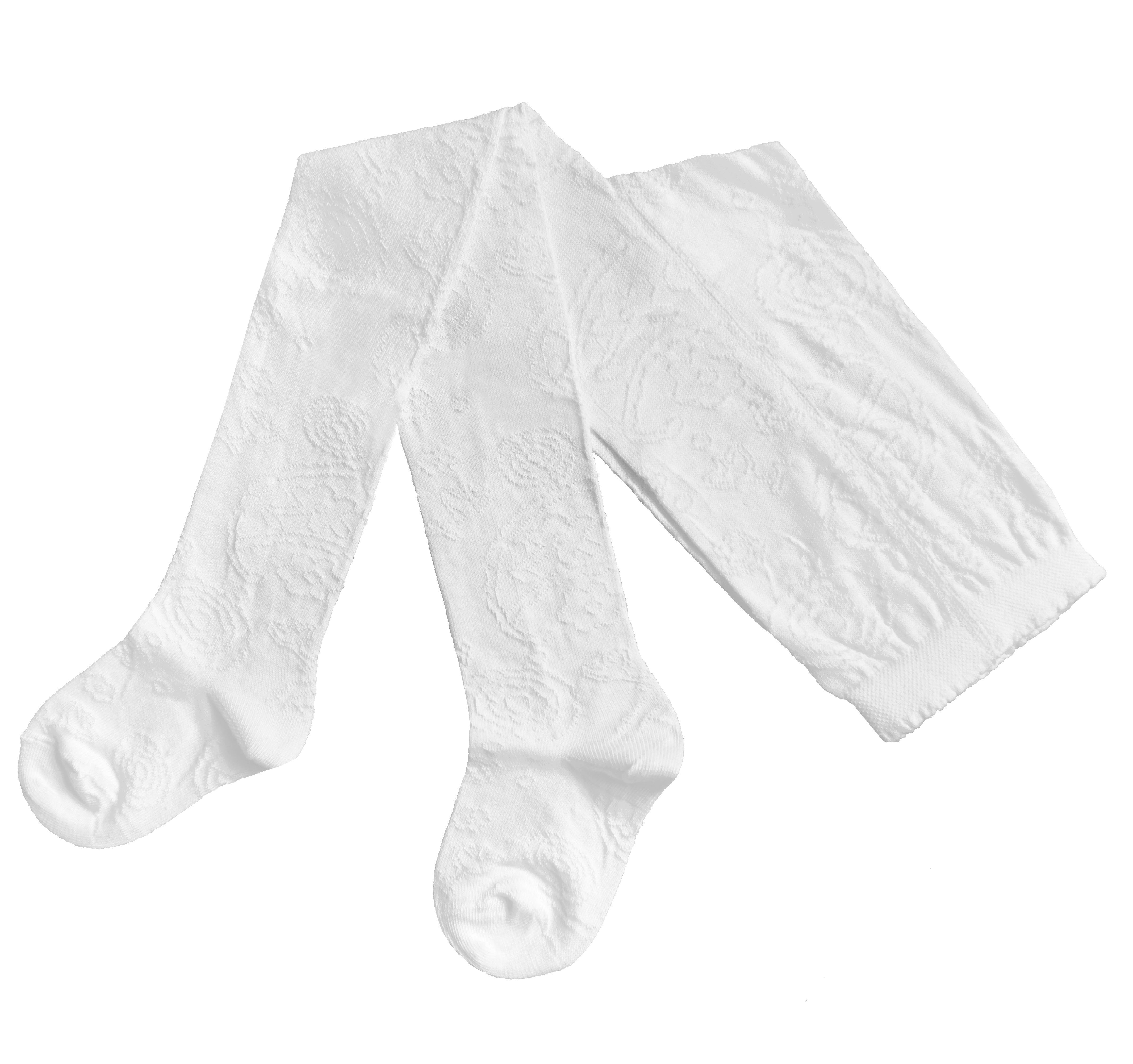 Strickstrumpfhose Kinderstrumpfhose für Mädchen >>Ajour<< mit geprägten Filet Mustern