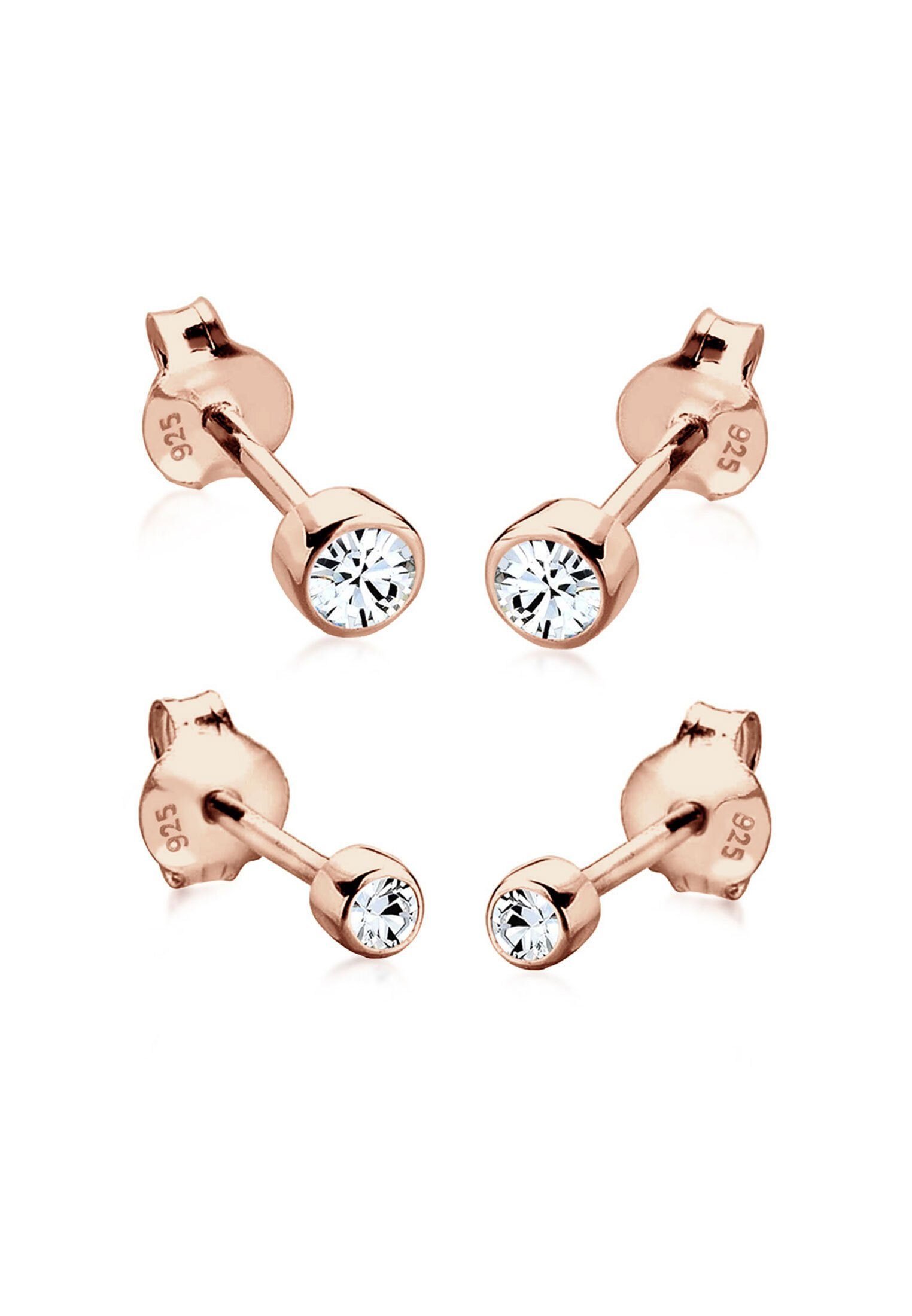 Elli Ohrring-Set Серьги-гвоздики Set Weiß 925 Sterling Silber, mit Kristallen von Swarovski®