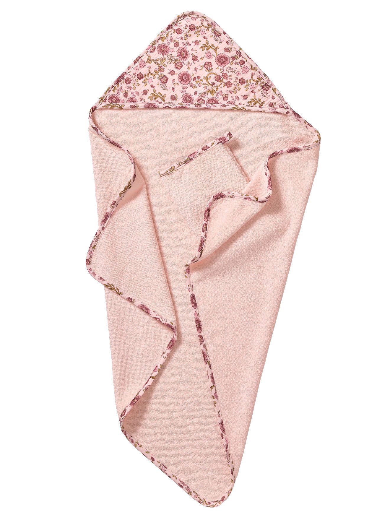 vertbaudet Kapuzenhandtuch Set aus Badecape & Waschhandschuh LATIKA Baby