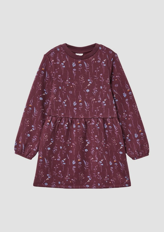 s.Oliver Minikleid Kleid Thermofleece-Kleid mit All-over-Print