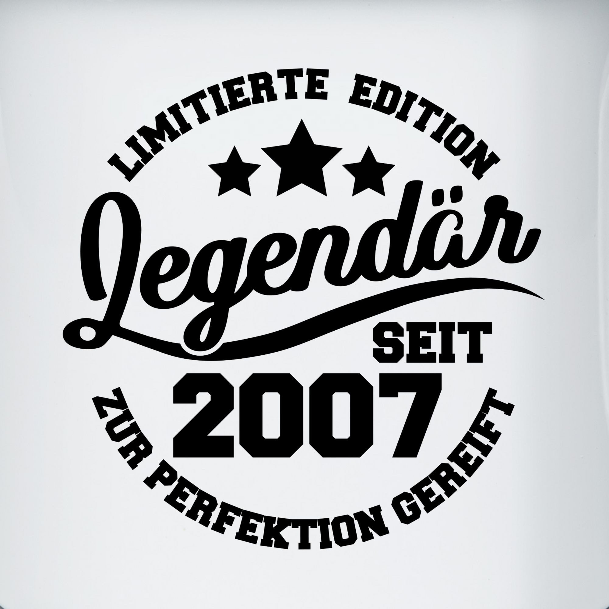 Shirtracer Tasse Legendär seit 2007 - schwarz, 1-tlg., Stahlblech, 18. Geburtstag Tasse