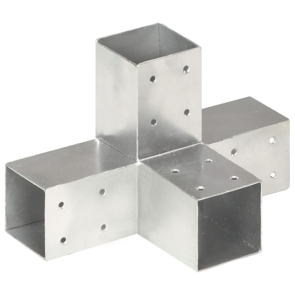 vidaXL Zaunpfosten Pfostenverbinder X-Form Verzinktes Metall 71 x 71 mm, (1-St)