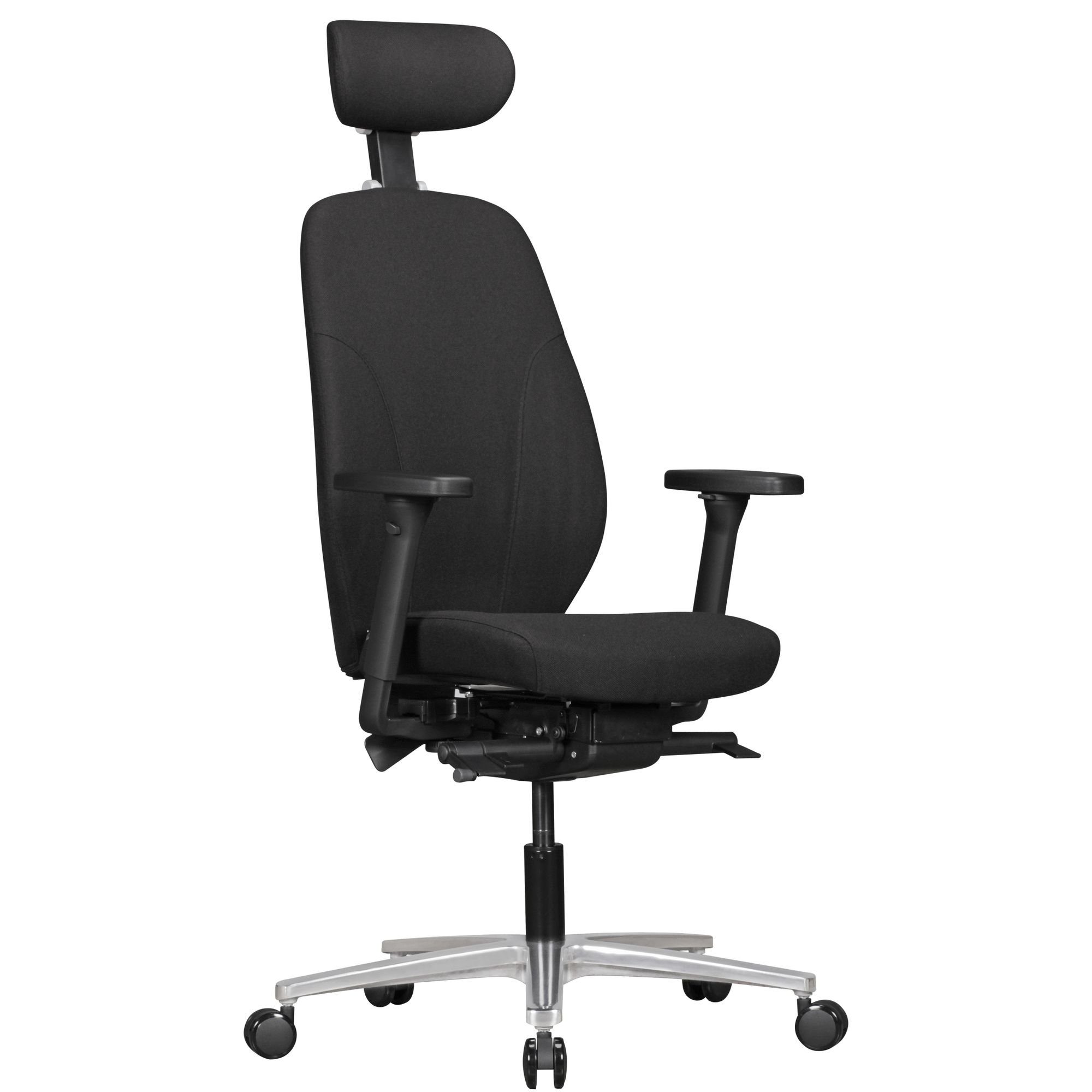 FineBuy Bürostuhl Stoff Drehstuhl mit Armlehne Blau Schreibtischstuhl Stuhl Büro