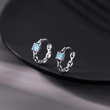 Fivejoy Paar Ohrhänger 925 Sterling Silber Blau Hoop Ohrringe (2-tlg., kostenloser Versand), Passt zu jedem Outfit