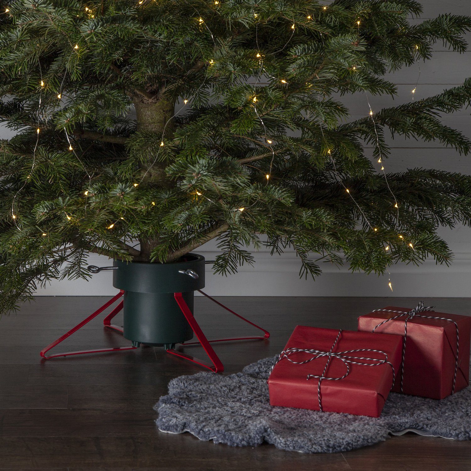 Wassertank Weihnachtsbaumständer mit Metallbeine TRADING Christbaumständer 2,8L 250cm bis Baumständer D: STAR 5,5-14cm Höhe (1-tlg), rote