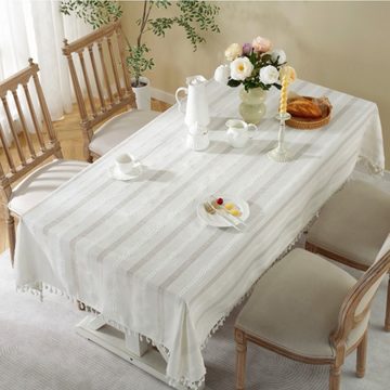 NUODWELL Tischdecke Patchwork-Tischdecke aus Baumwolle mit Quasten