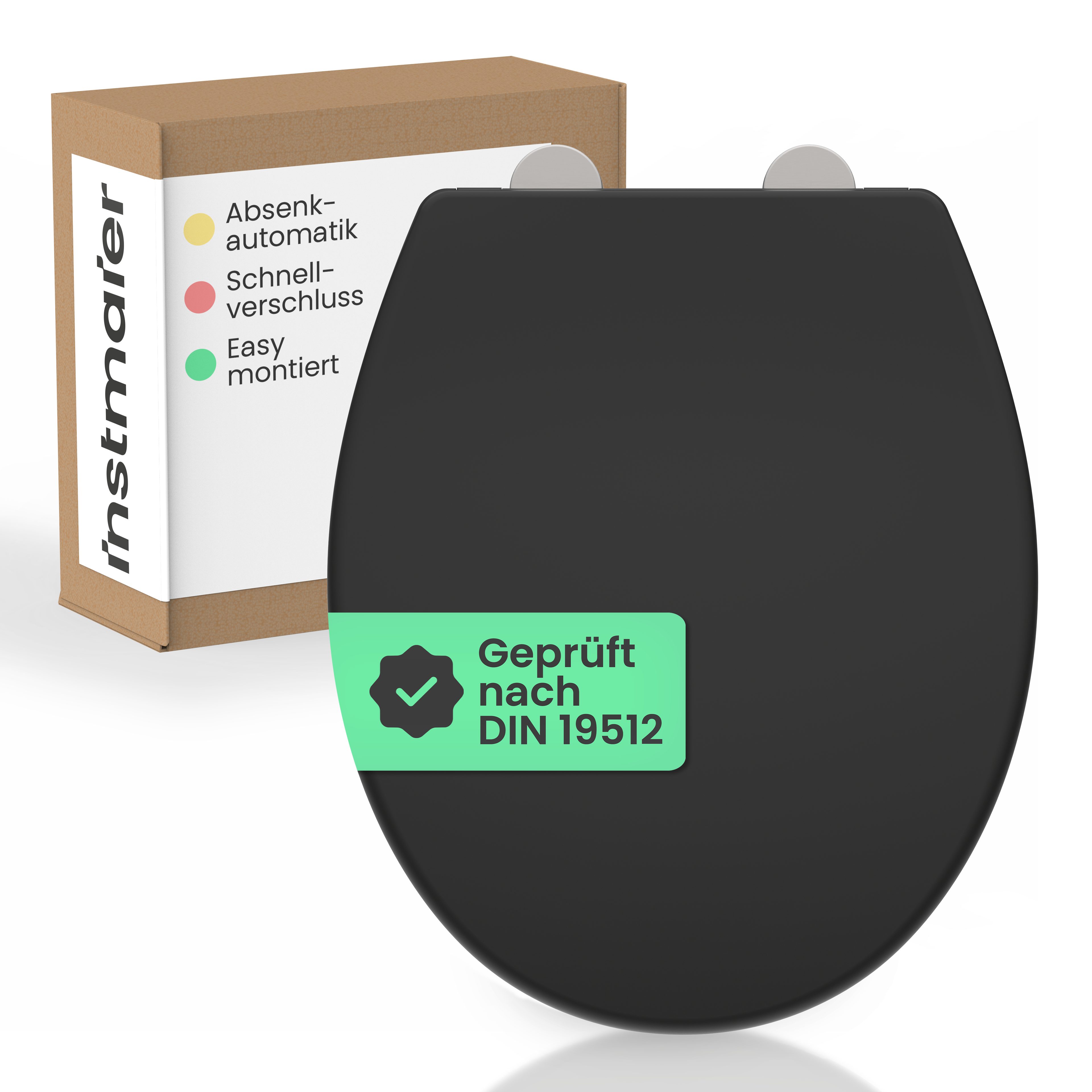 instmaier WC-Sitz instmaier Helma, Toilettendeckel mit Absenkautomatik, Absenkautomatik, zur Reinigung abnehmbar, Duroplast