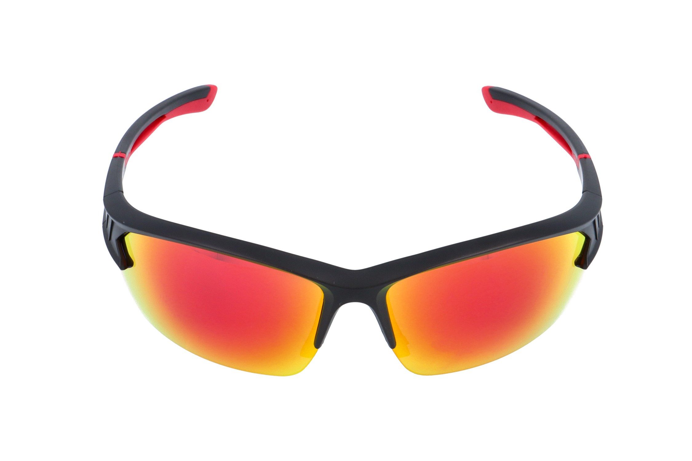 Gamswild Sportbrille UV400 Sonnenbrille Skibrille Fahrradbrille Halbrahmenbrille Damen, Herren Modell WS6030 6028 in, blau, rot-orange, violett