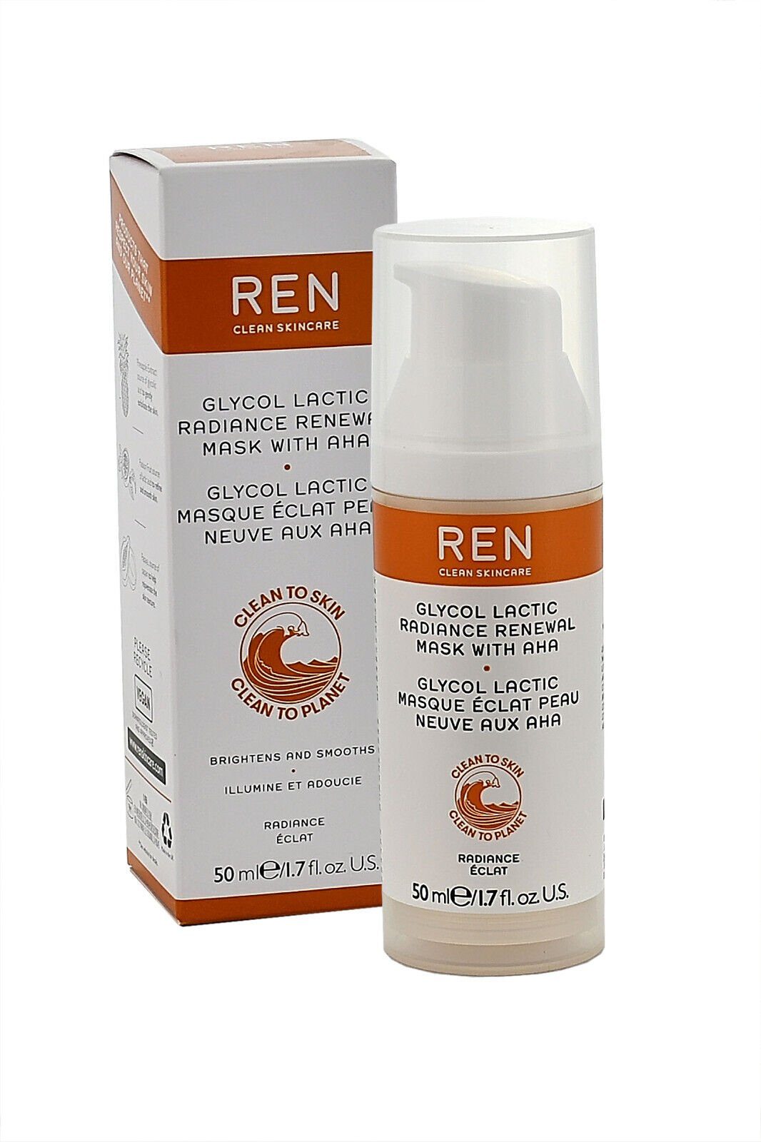REN Skincare Clean Gesichtsmaske 50 LACTIC ML GLYCO REN RADIANCE RENEWAL MASK