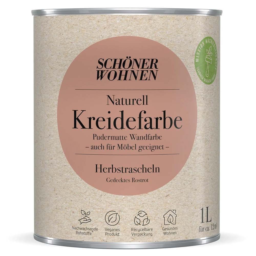 SCHÖNER WOHNEN FARBE Wandfarbe Schöner Wohnen Naturell Kreidefarbe 1,0 Ltr. Herbstrascheln