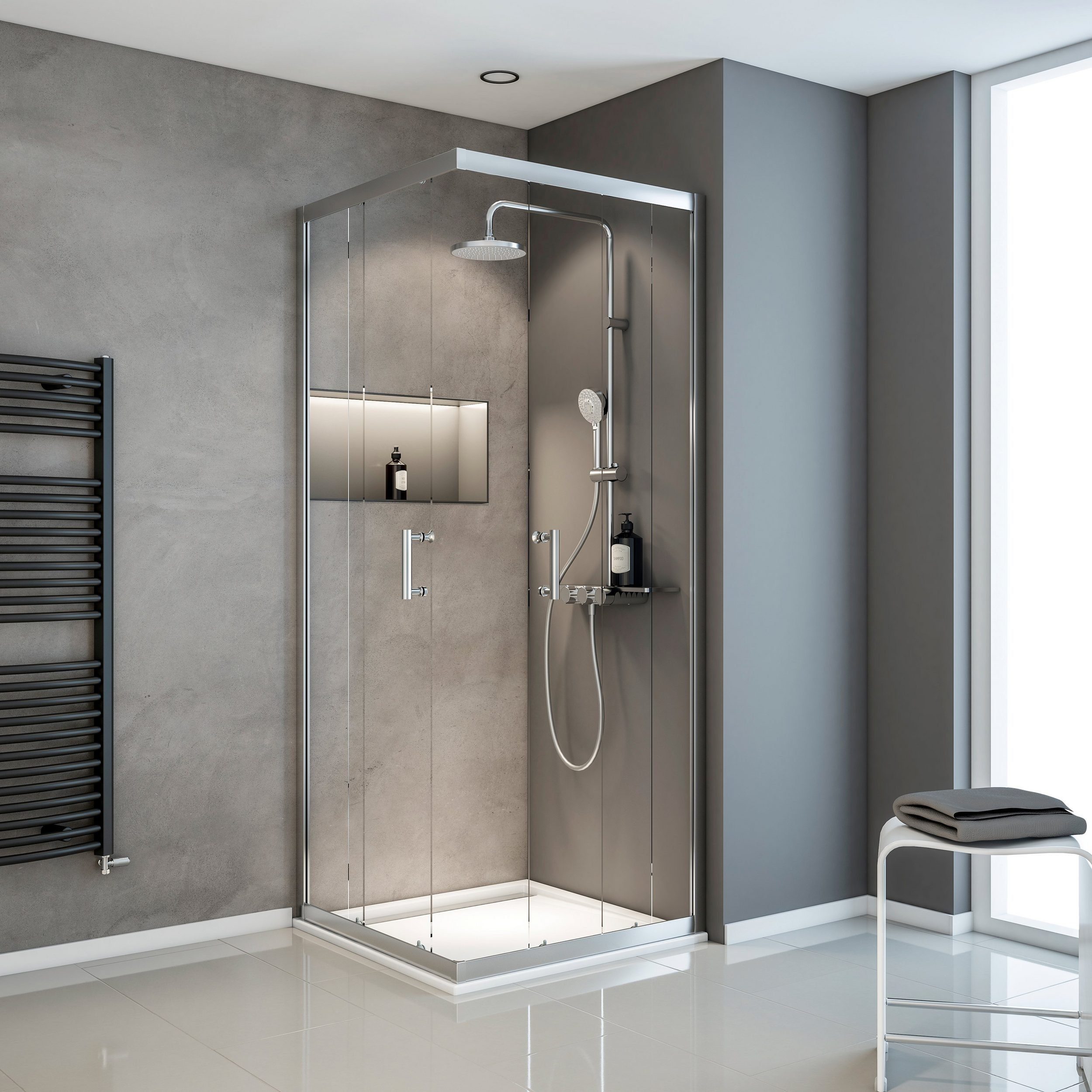 Schulte Eckdusche Sunny, Höhe: 190 cm, BxT: 90x90 cm, 5 mm Sicherheitsglas, günstig online kaufen