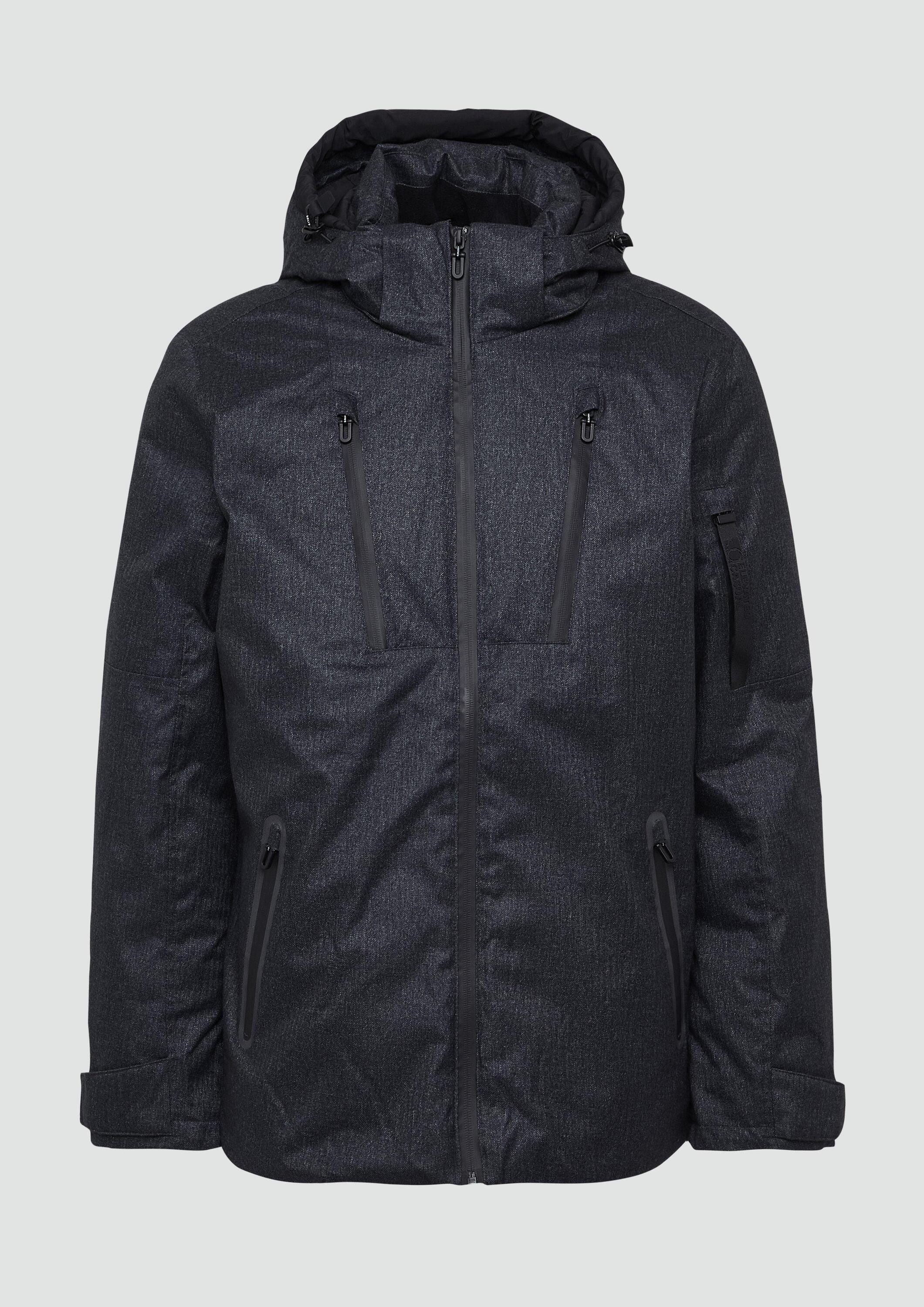 s.Oliver Winterjacke Outdoor-Jacke Wattierte Jacke mit Kapuze und Zip-Details