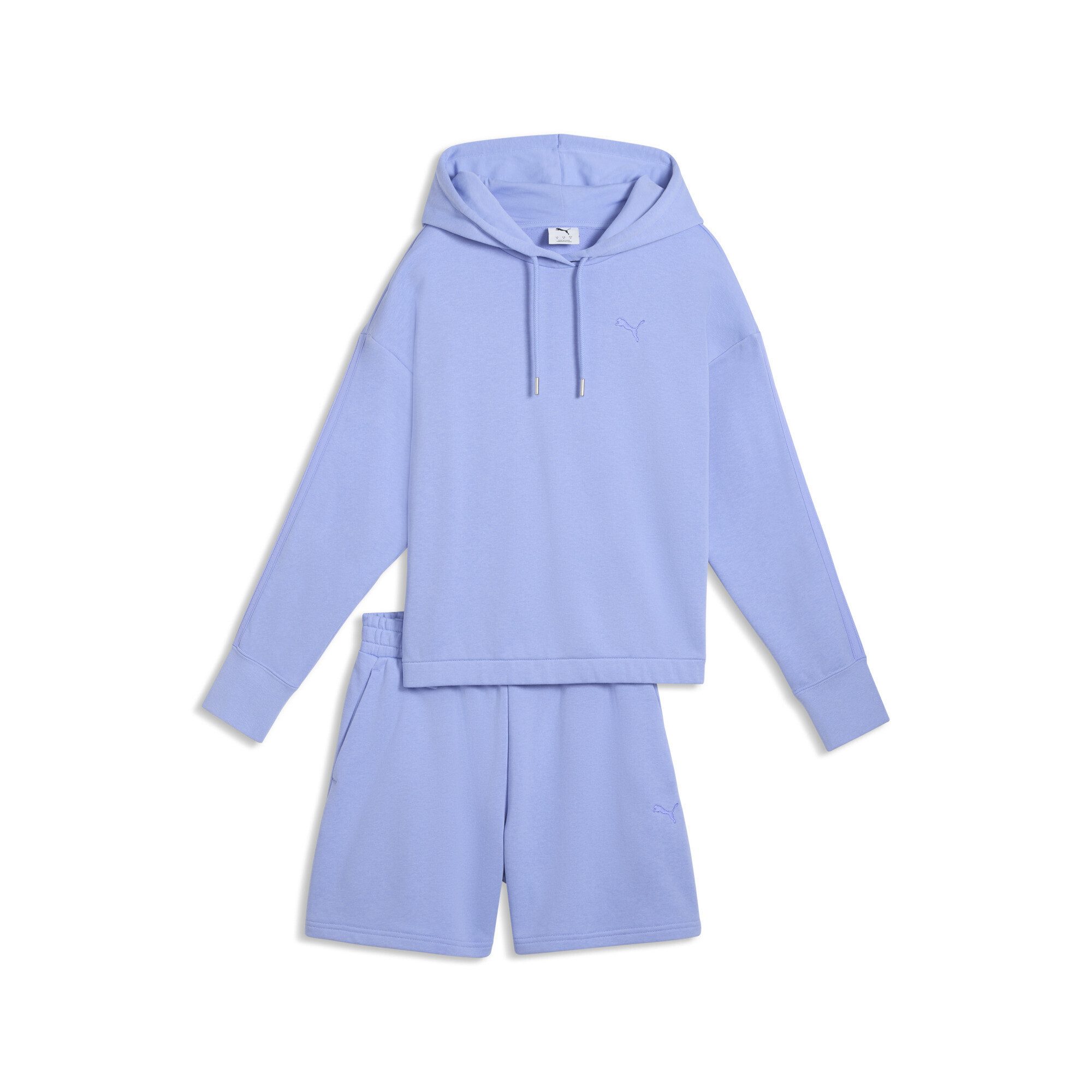 PUMA Jogginganzug Relaxed Kurzer Trainingsanzug mit Kapuze Damen