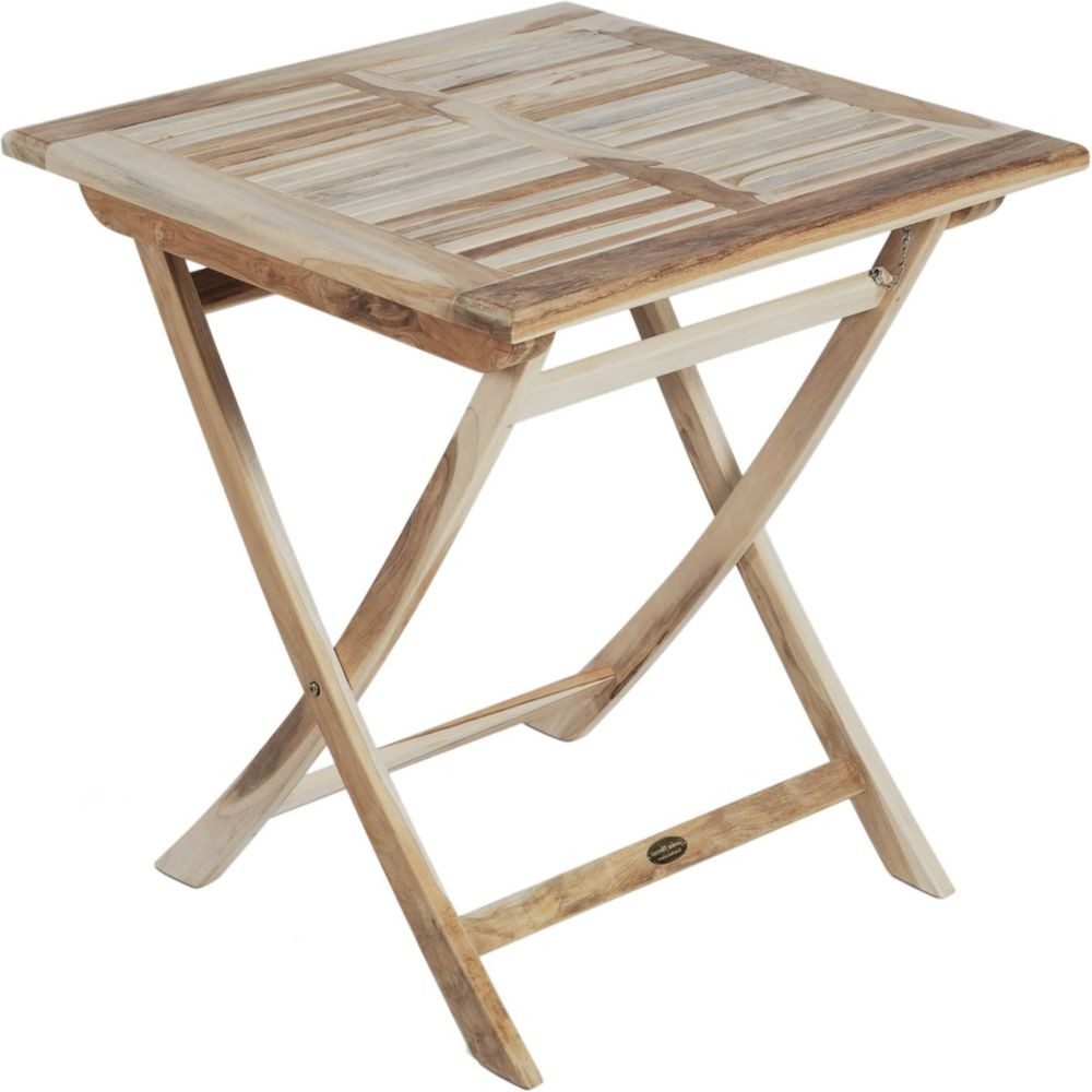 Harms Import Klapptisch aus Teak, C-grade in natur. Abmessungen (BxHxT) 70x75x70 cm