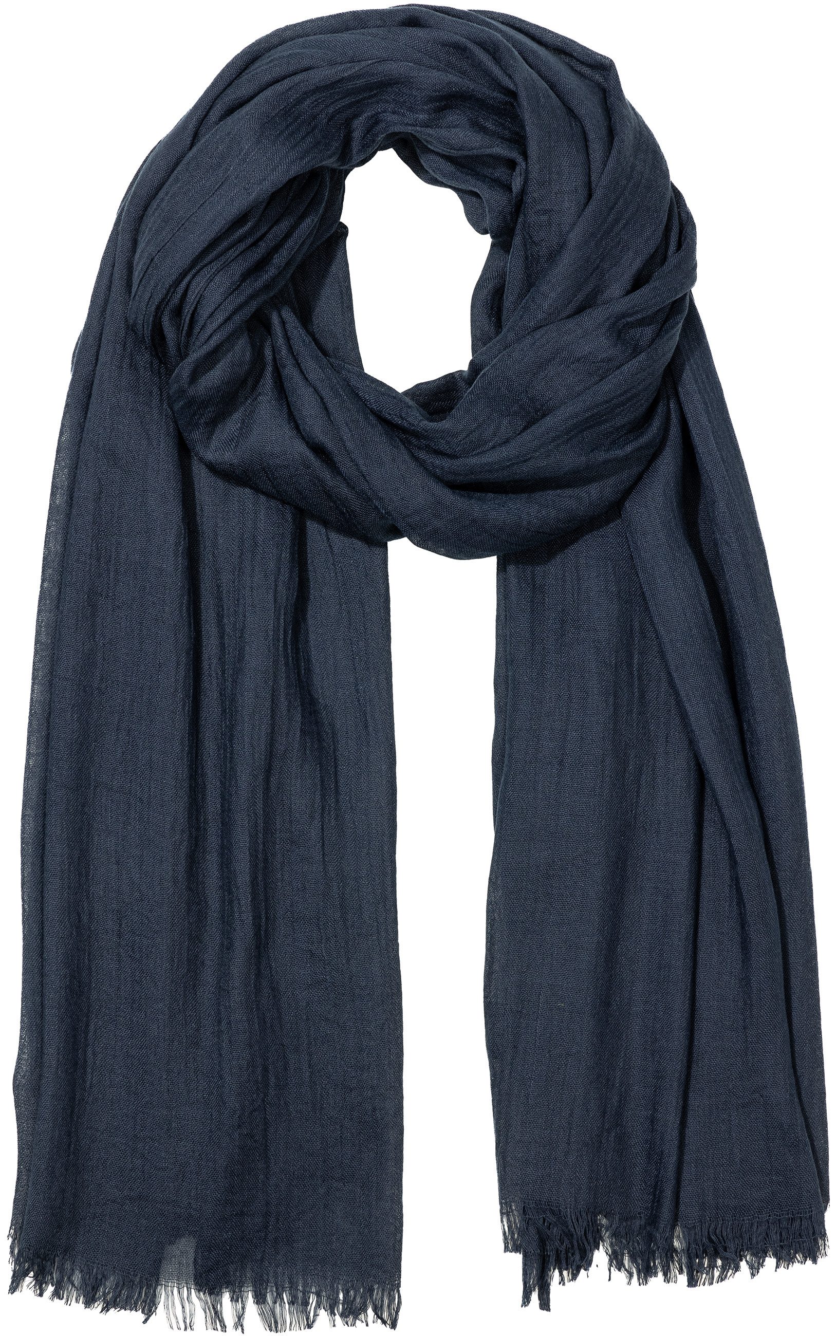 Modeschal SC514 Damen XL Vintage Schal mit kleinen Fransen