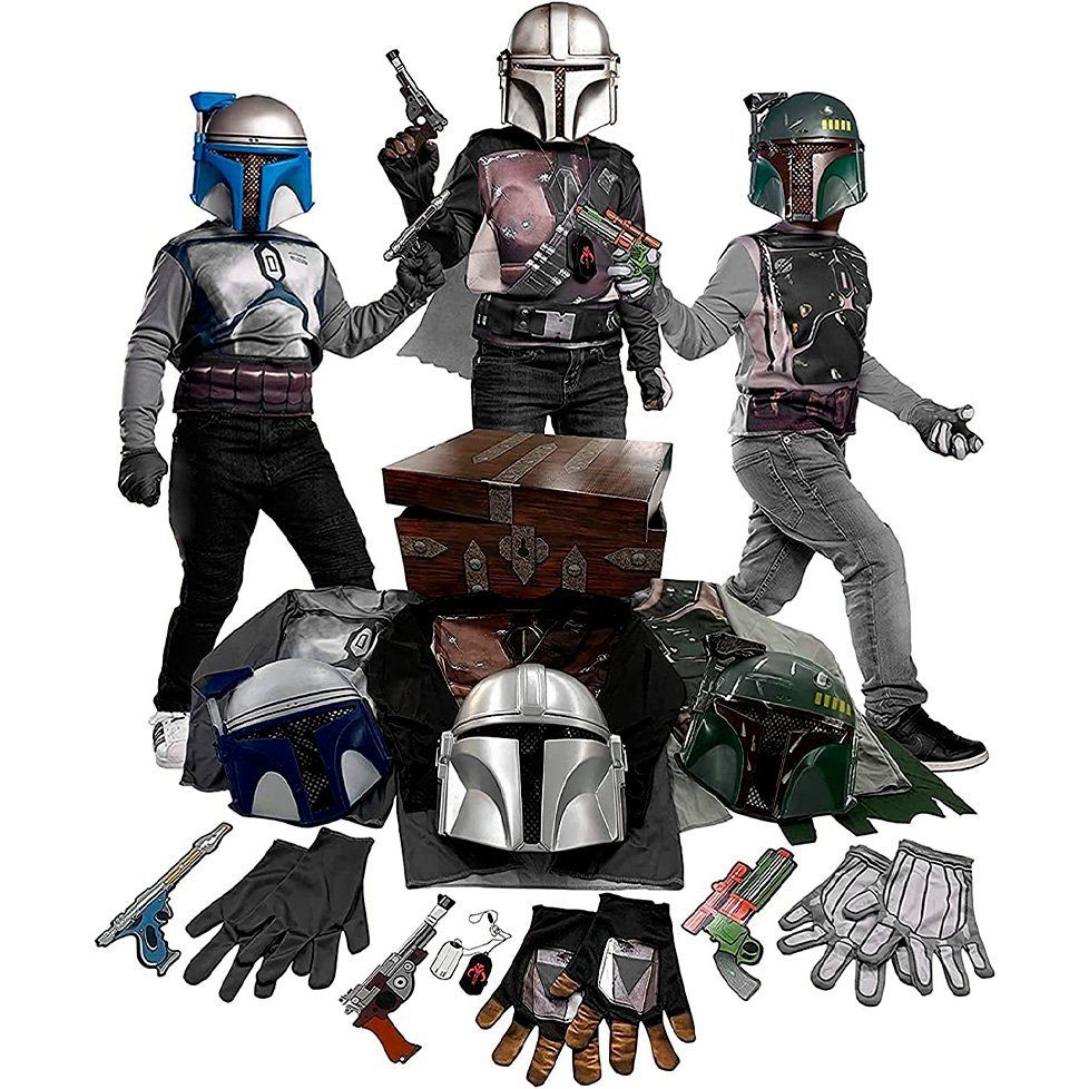 Rubie´s Kostüm Star Wars - Kopfgeldjäger Kostümbox für Kinder, Große  Verkleidungskiste zum kleinen Preis: mit Pre Vizsla, Boba Fett und dem  Mandalorianer