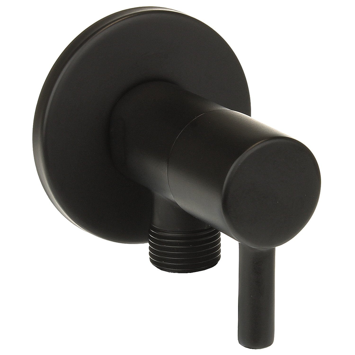 Sanixa Eckventil Anschluss Ventil Regulierventil Bad Küche Armatur, (für Waschtisch und Spülbecken), Eckventil schwarz matt rund Anschluss Ventil Absperrventil