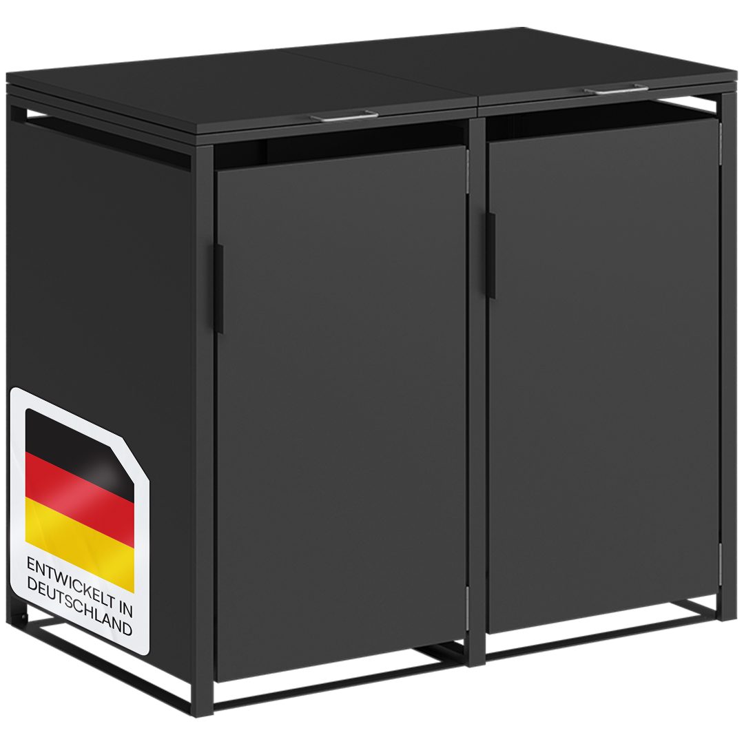 STEELSØN Mülltonnenbox Thoria 240L aus verzinktem Stahl (Graphitschwarz, ve günstig online kaufen