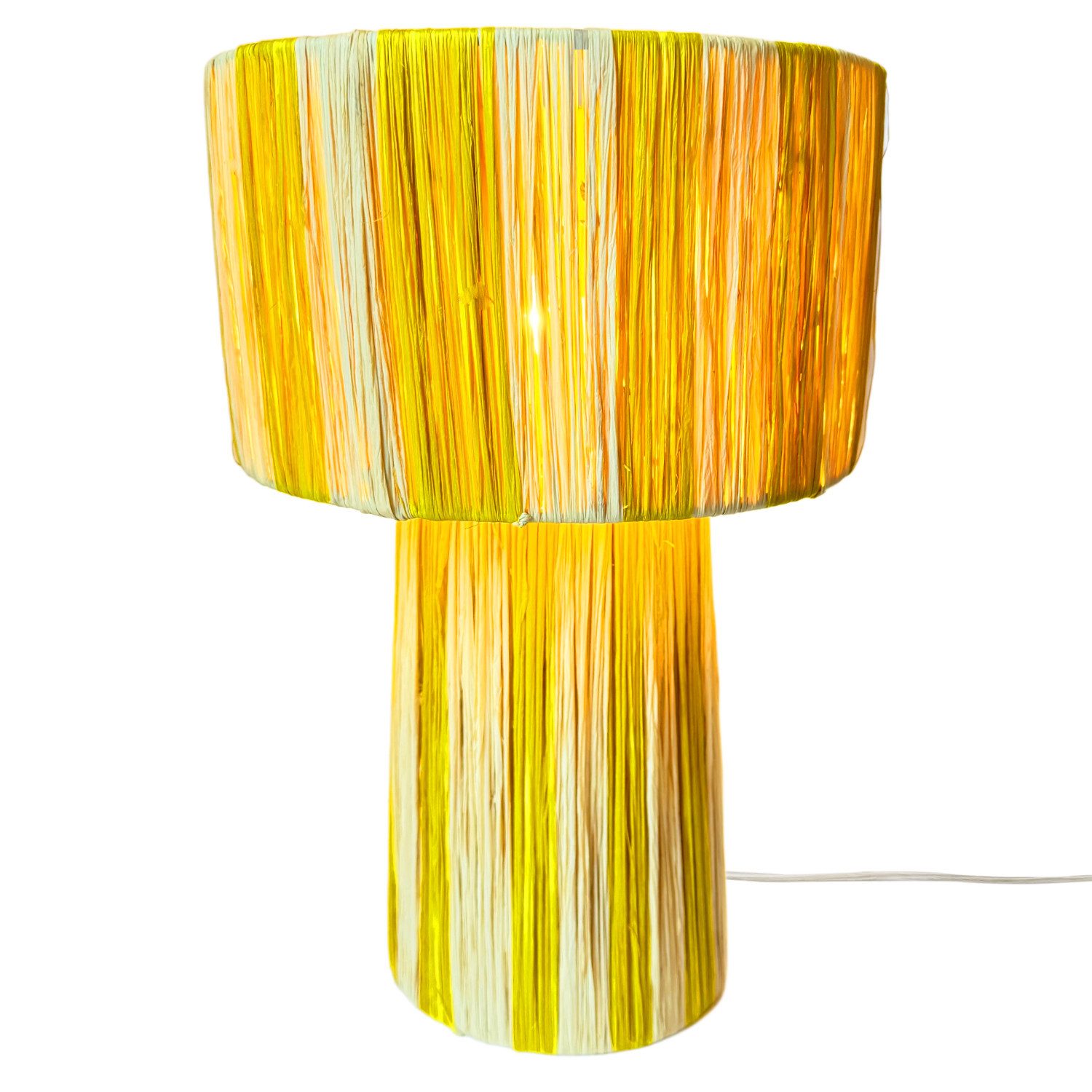 Marrakesch Orient & Mediterran Interior Nachttischlampe Boho Deko Tischlampe Nachttischlampe Morjana Beige Gelb, E27, Handarbeit